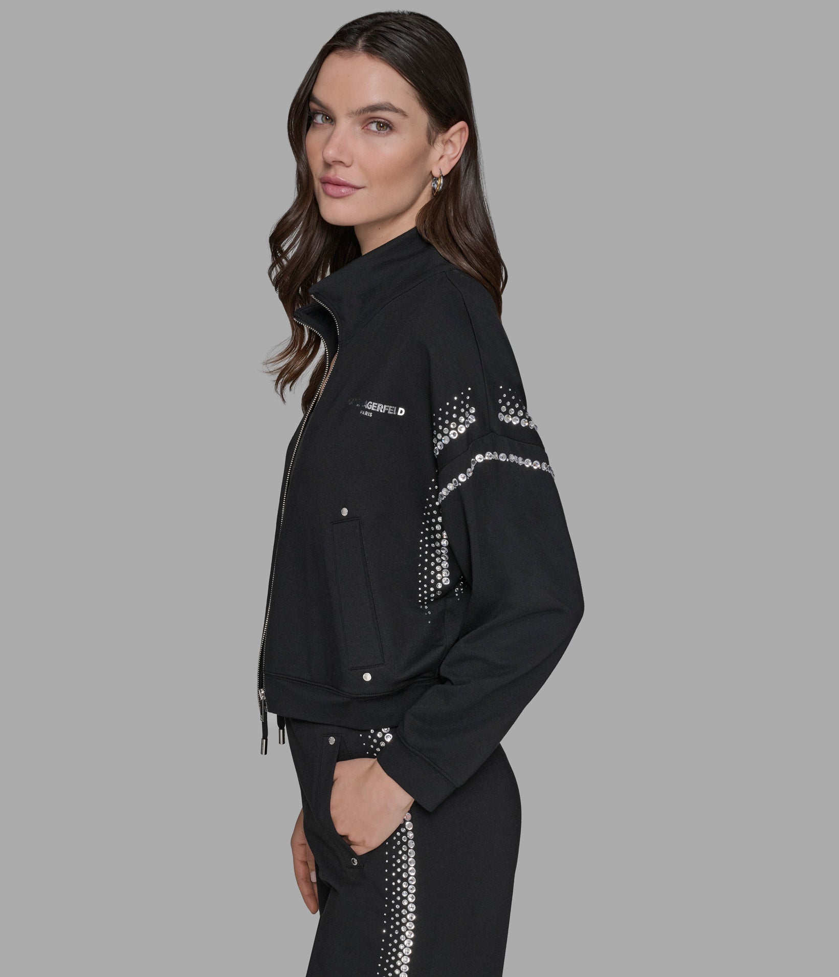 RHINESTONE TRIM TRACK JACKET VIEW 4
