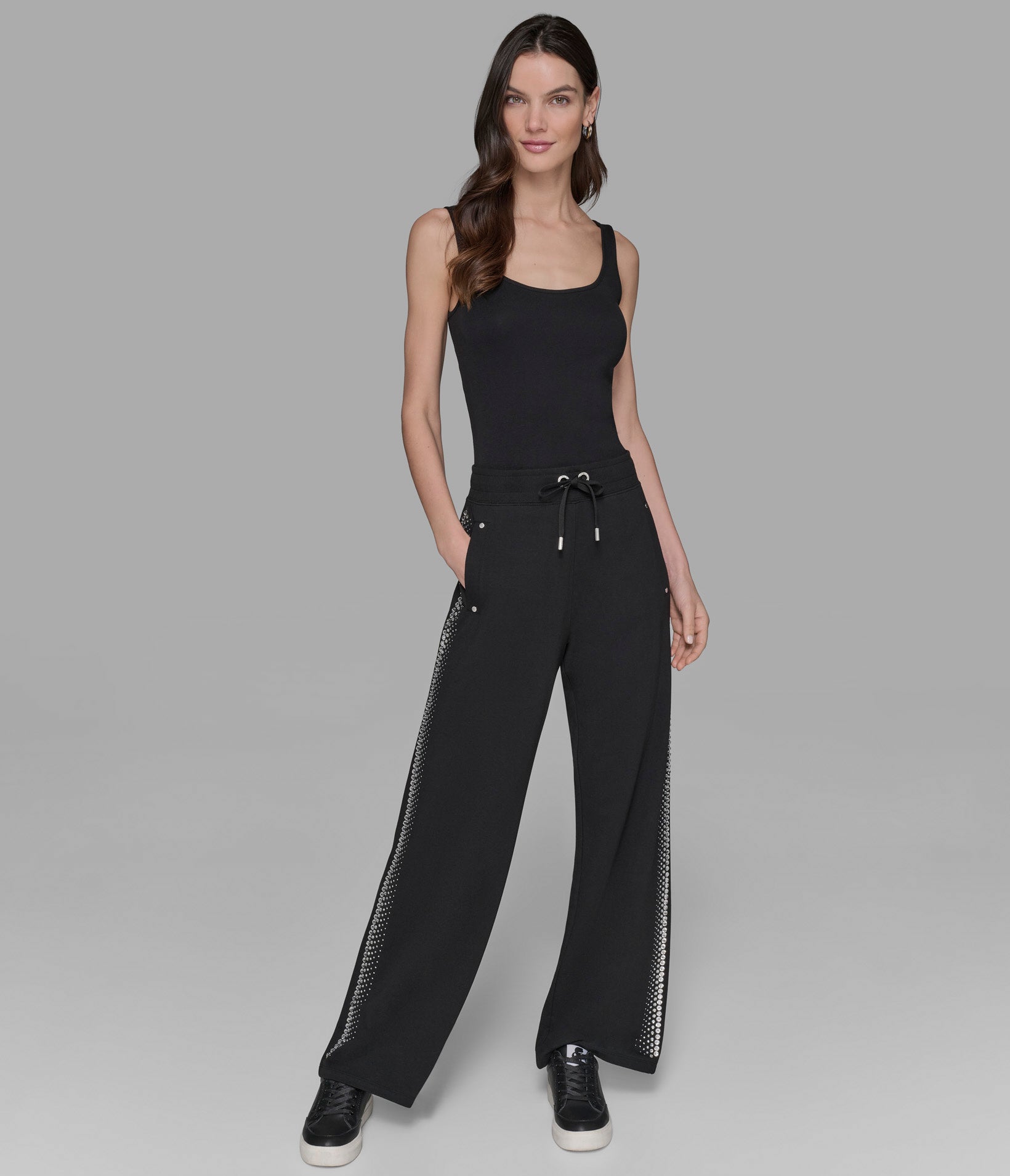 RHINESTONE TRIM TRACK PANT VIEW 5