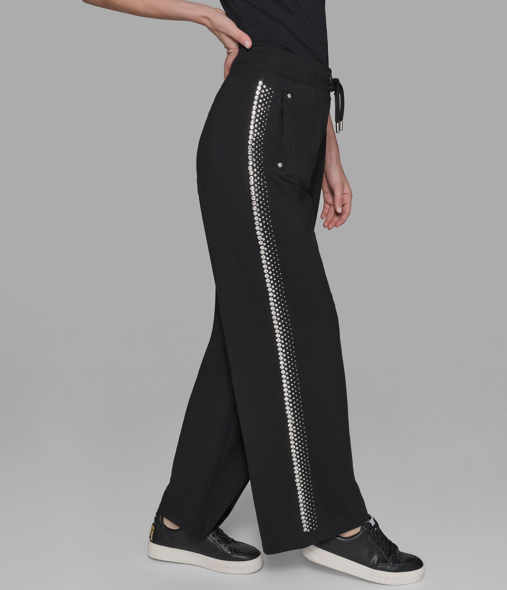 RHINESTONE TRIM TRACK PANT VIEW 3
