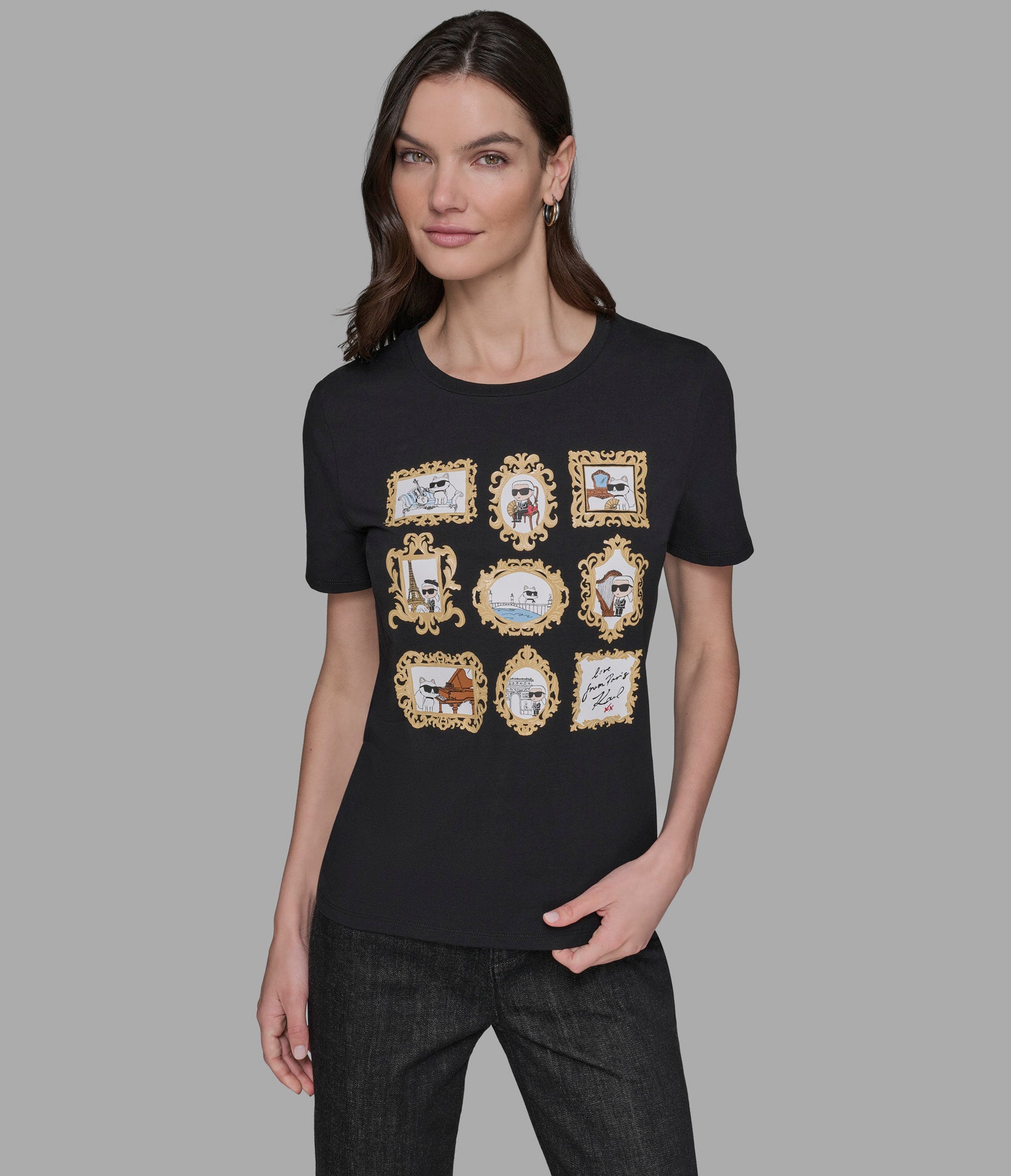 KARL AND CHOUPETTE FRAME TEE View 1 | Products