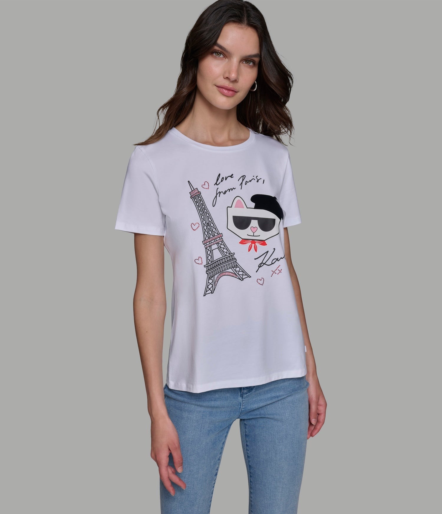 Haut Femme KARL LAGERFELD PARIS - Taille 2X Plus - Blanc Poplin - Neuf Avec Étiquettes