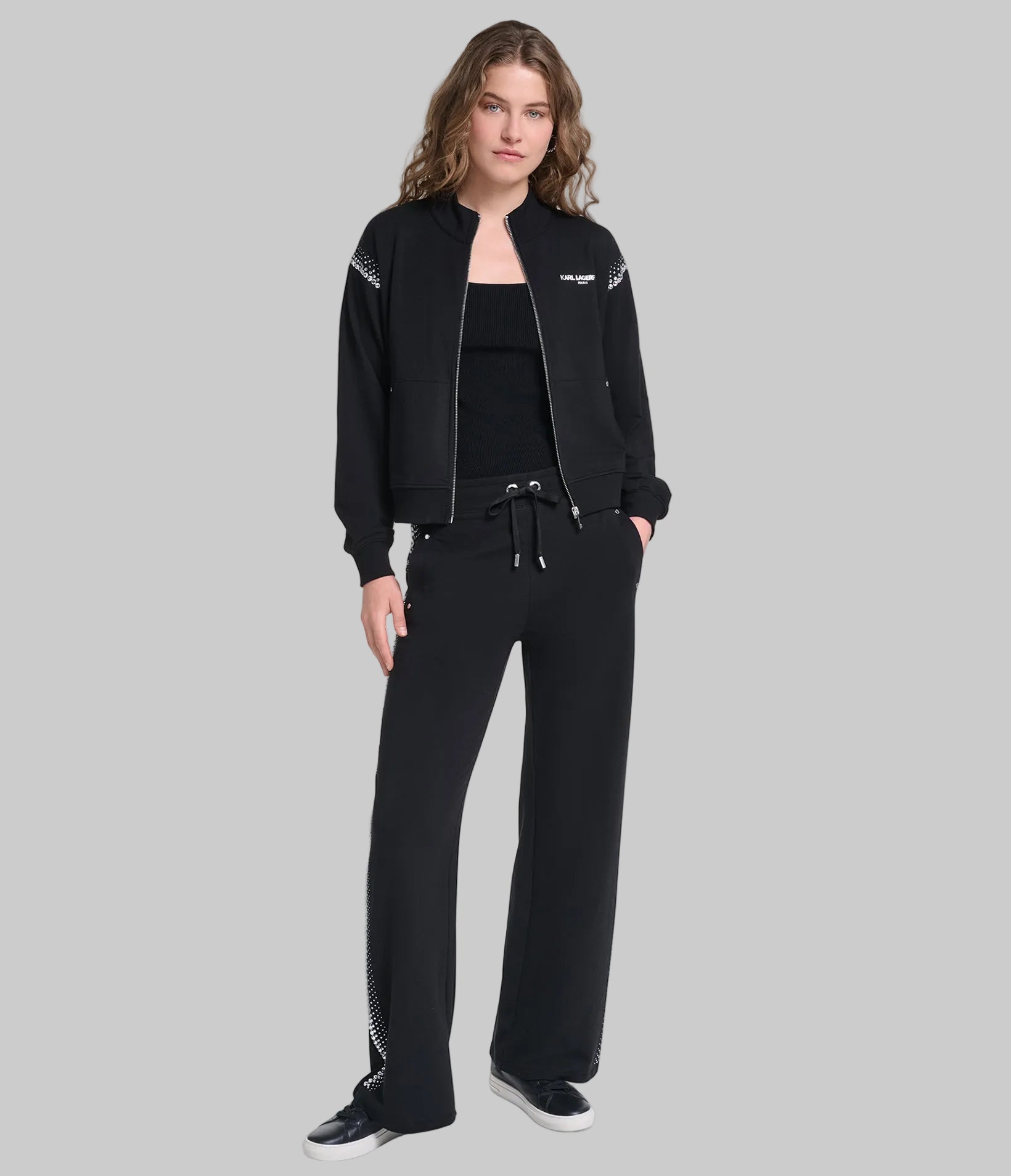 RHINESTONE TRIM TRACK JACKET VIEW 7 | Women's Athleisure & Activewear