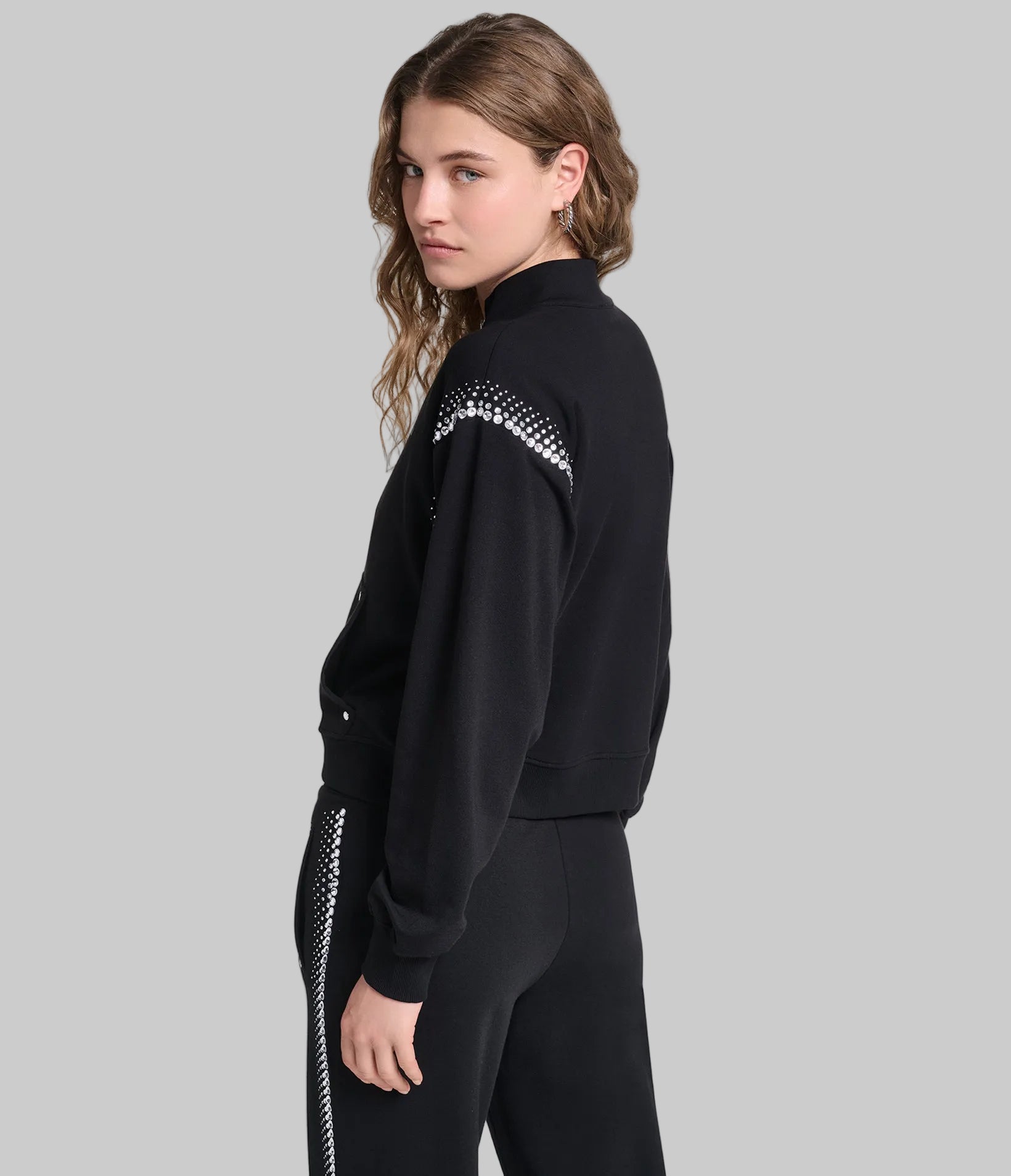 RHINESTONE TRIM TRACK JACKET VIEW 4 | Women's Athleisure & Activewear