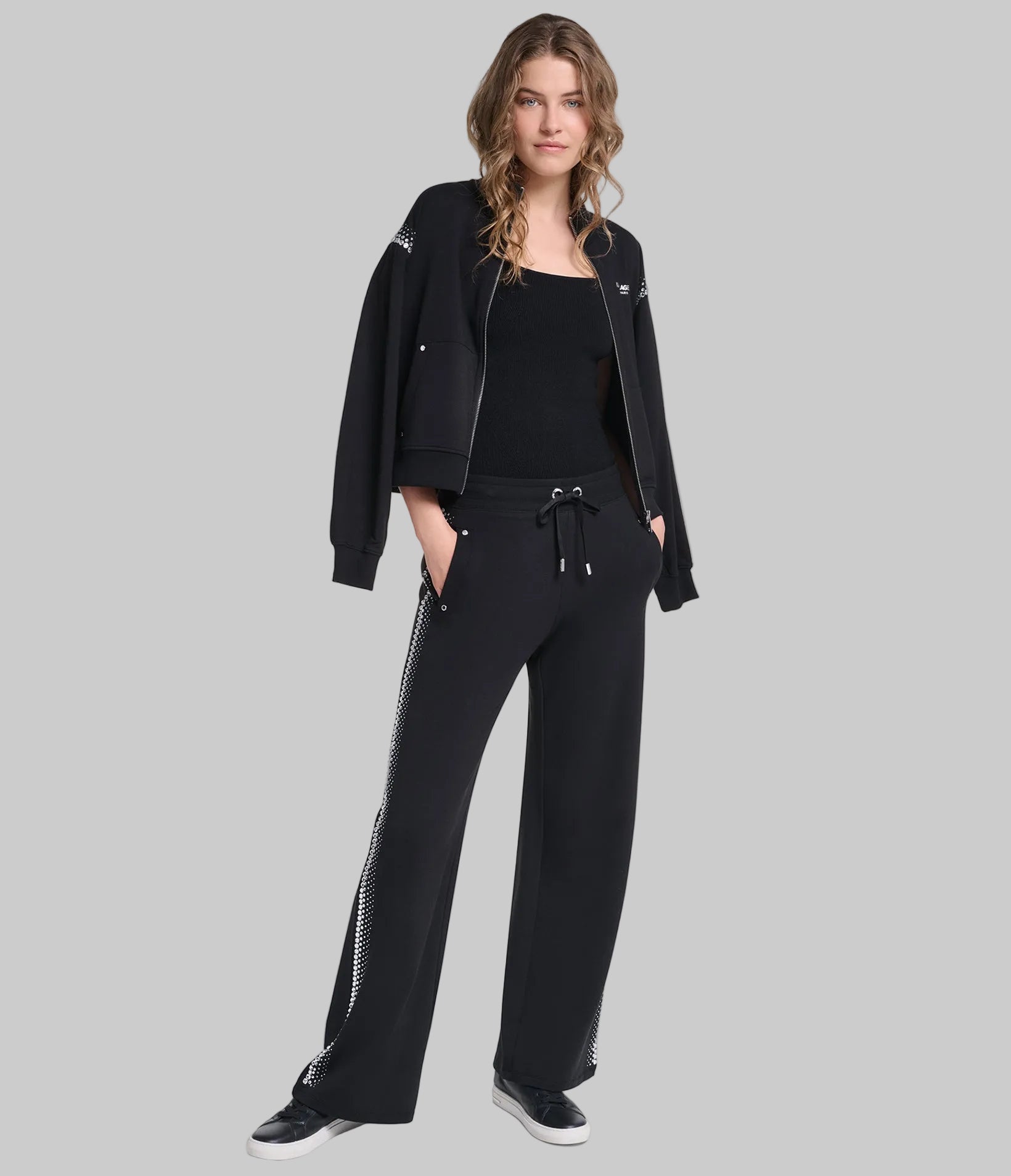 RHINESTONE TRIM TRACK PANT VIEW 5