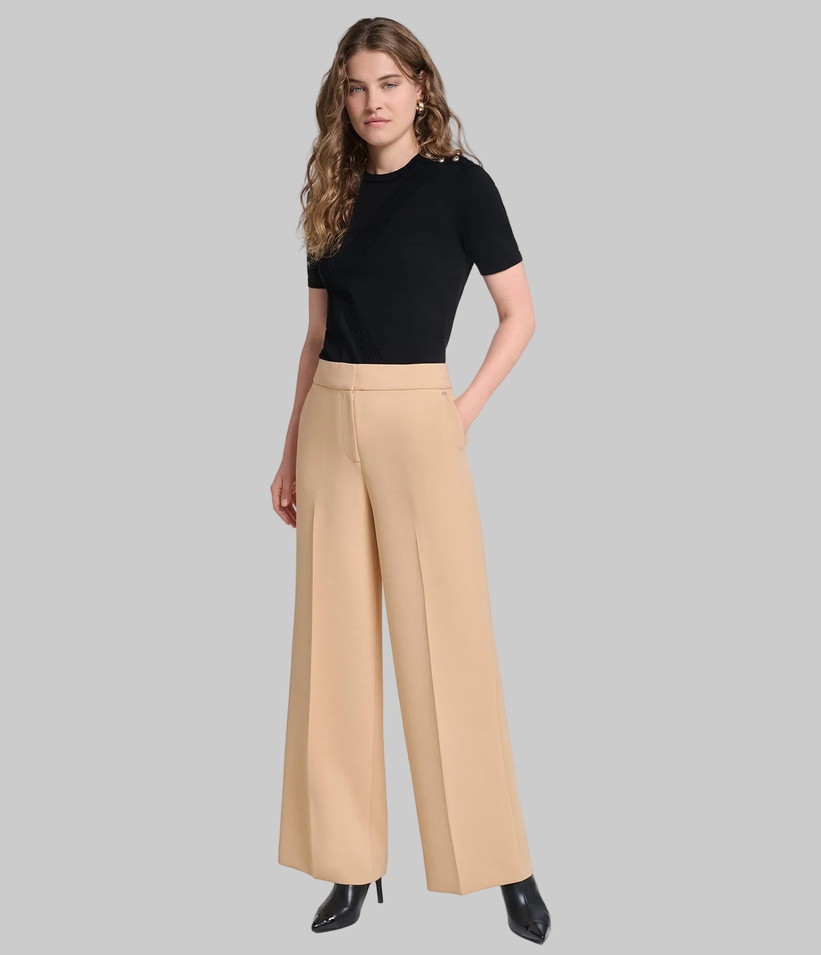 WIDE LEG PLEATED PANTS VIEW 5