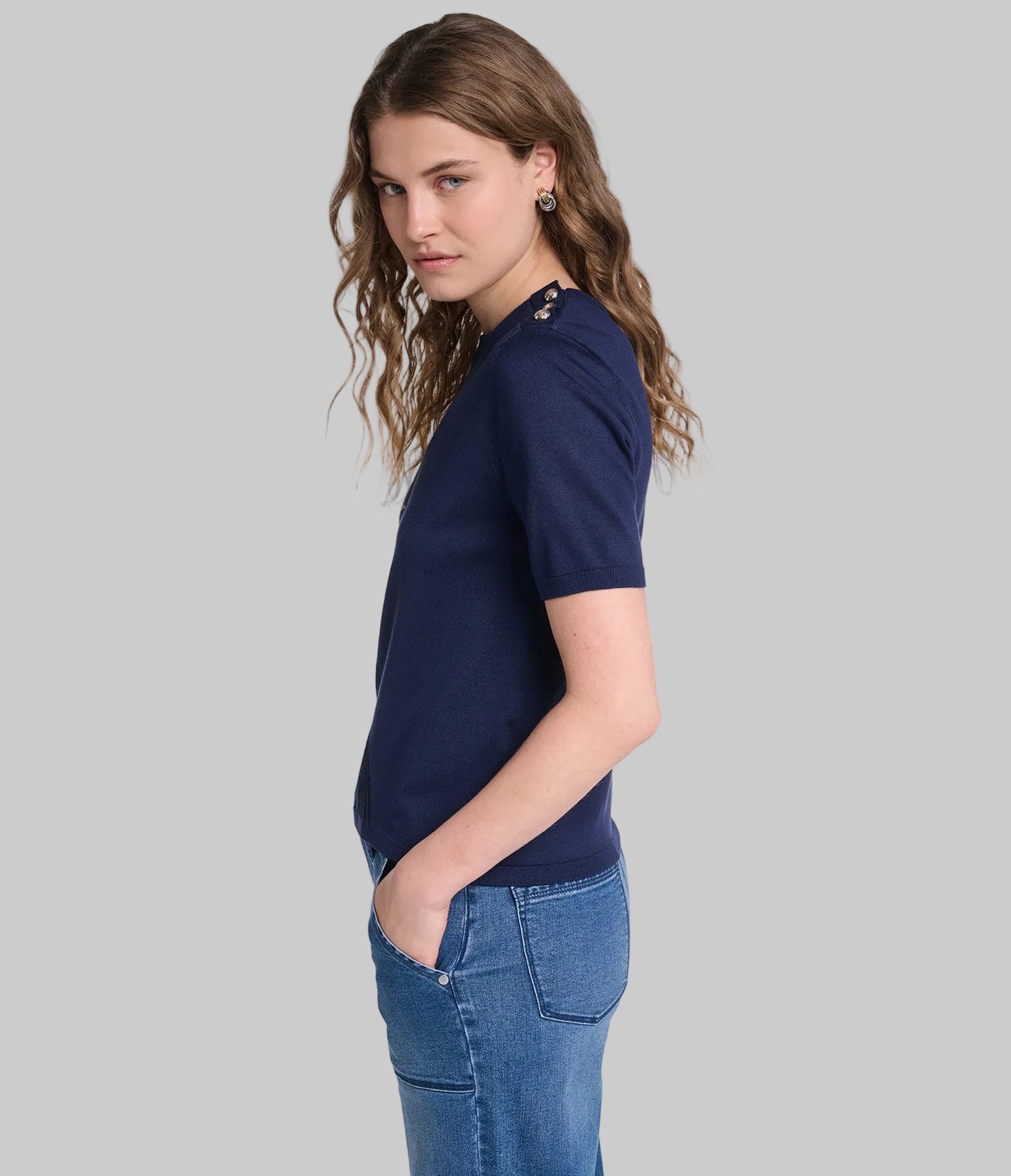 SHORT SLEEVE K SWEATERS WITH BUTTONS VIEW 3