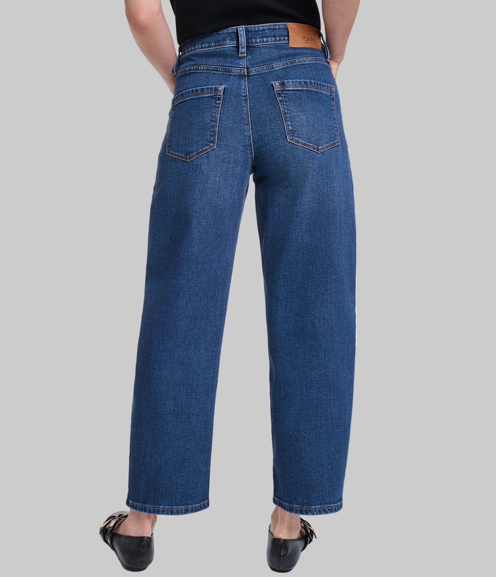 SIDE CRYSTAL STRAIGHT DENIM PANT VIEW 2