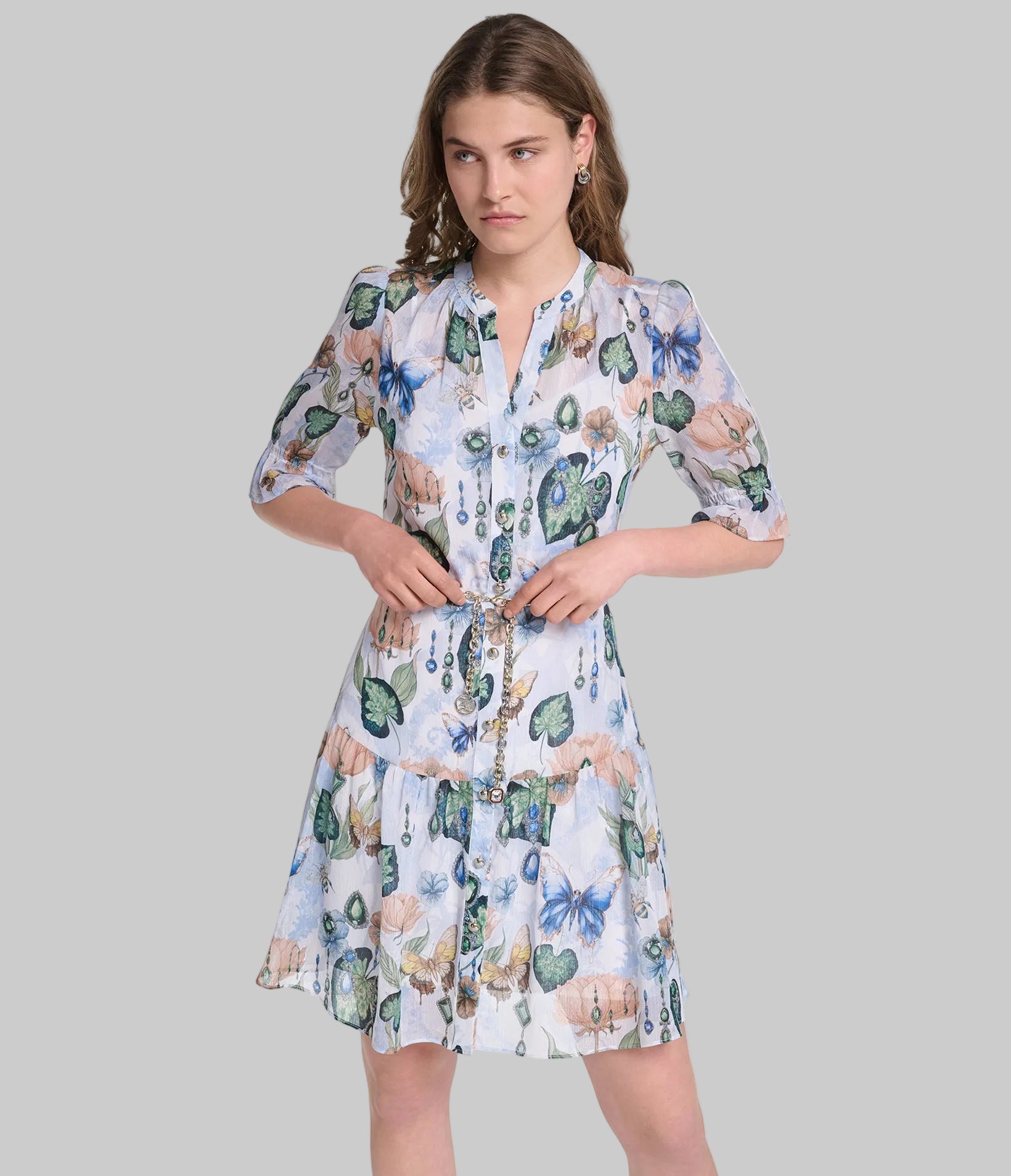 PRINTED FLORAL PRINT DRESS View 1 | Women's Clothing