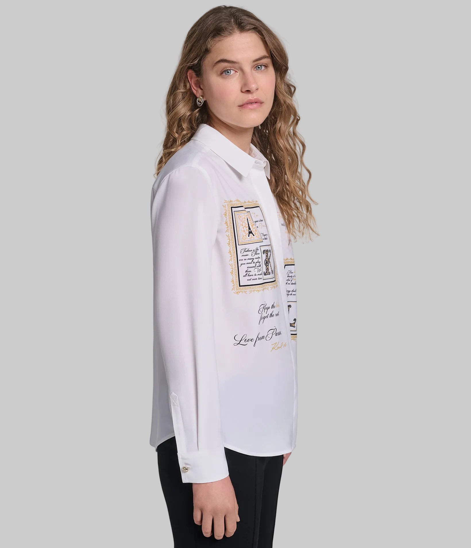 LONG SLEEVE ROCOCO KL FRAME SOFT BLOUSE VIEW 3