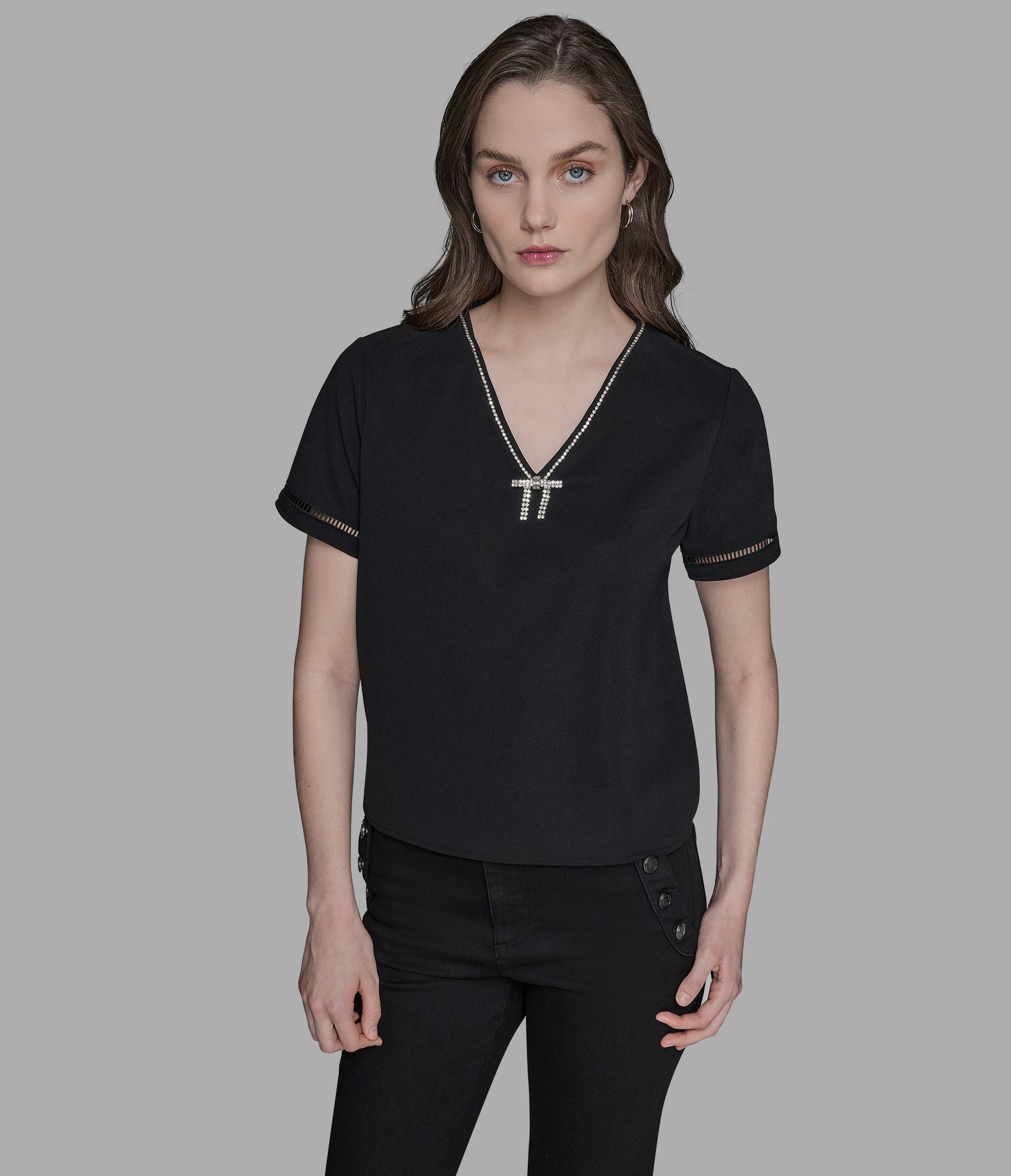 BOW-EMBELLISHED TOP View 1 | Products