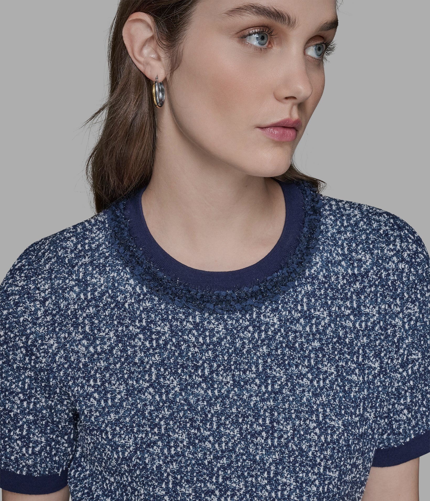 TWEED DENIM SWEATER VIEW 5 | Women's Sale