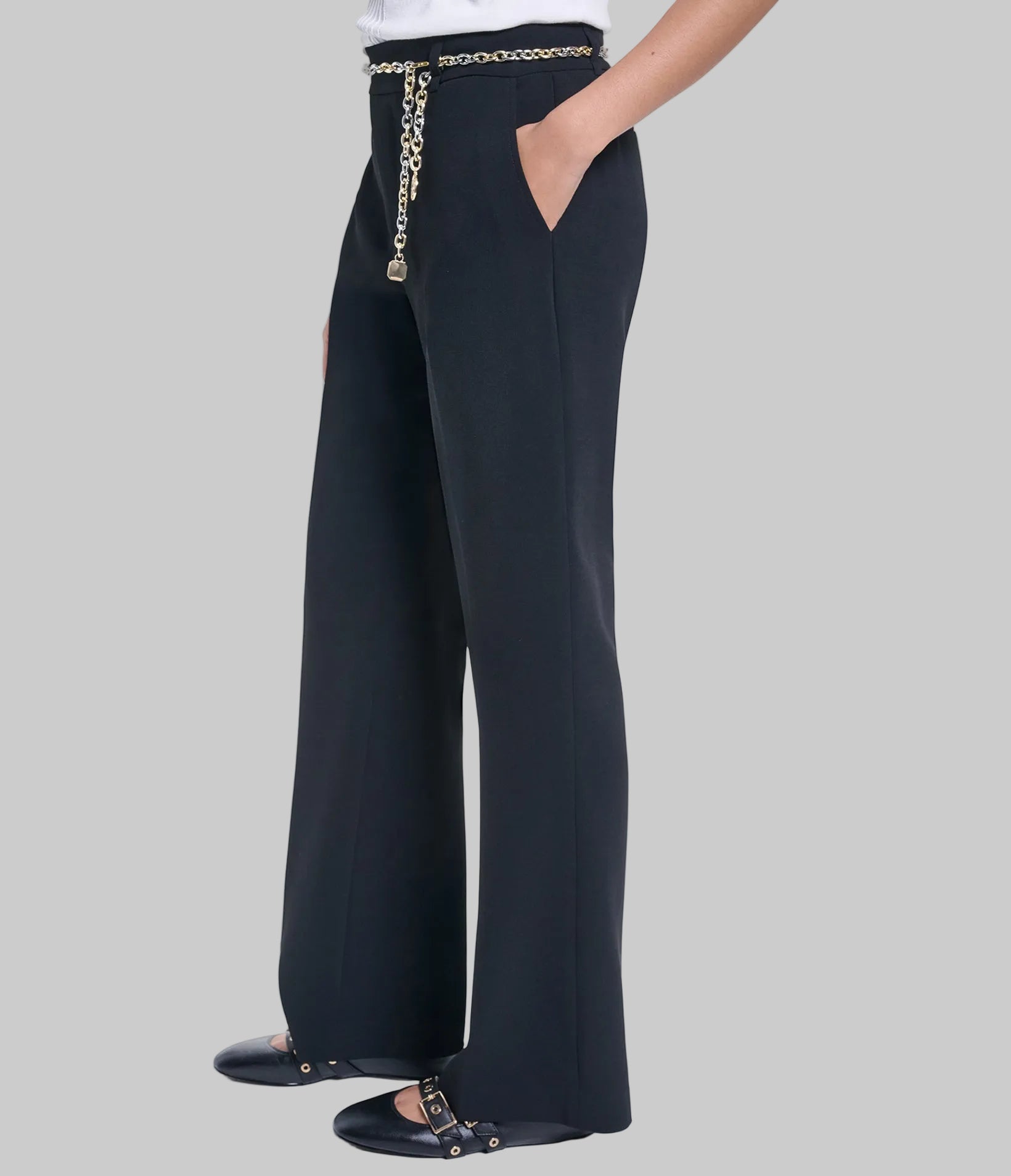 CHAIN BELTED WIDE PANT VIEW 3