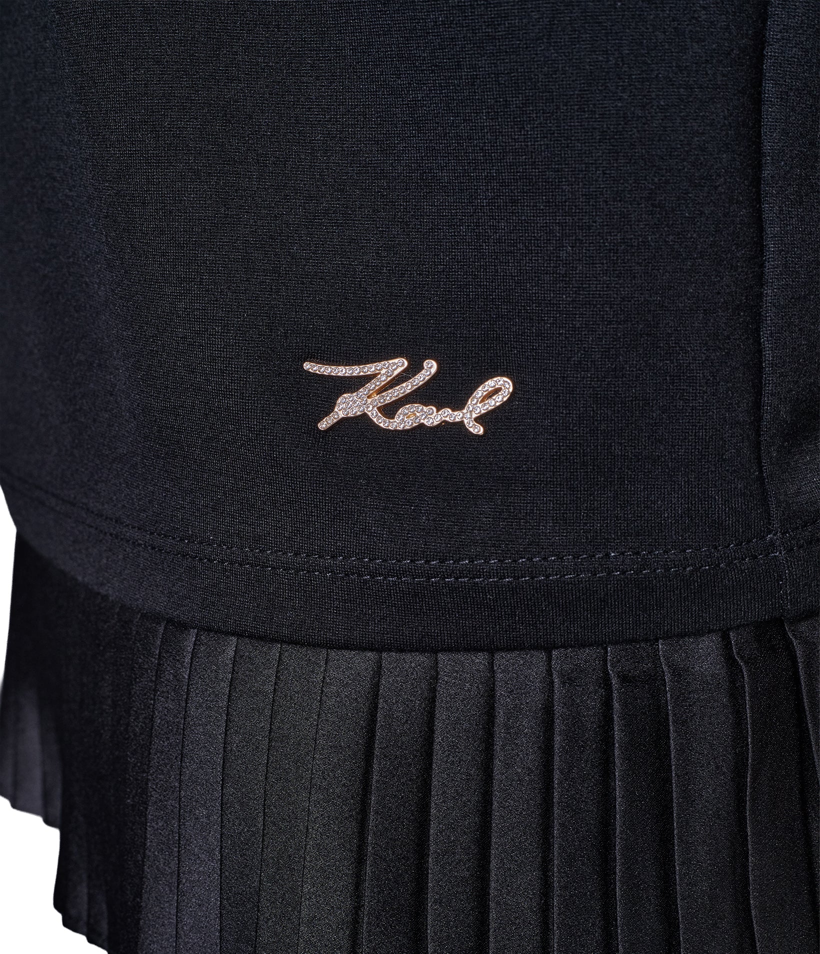 PLEATED HEM TEE WITH KARL PIN VIEW 7