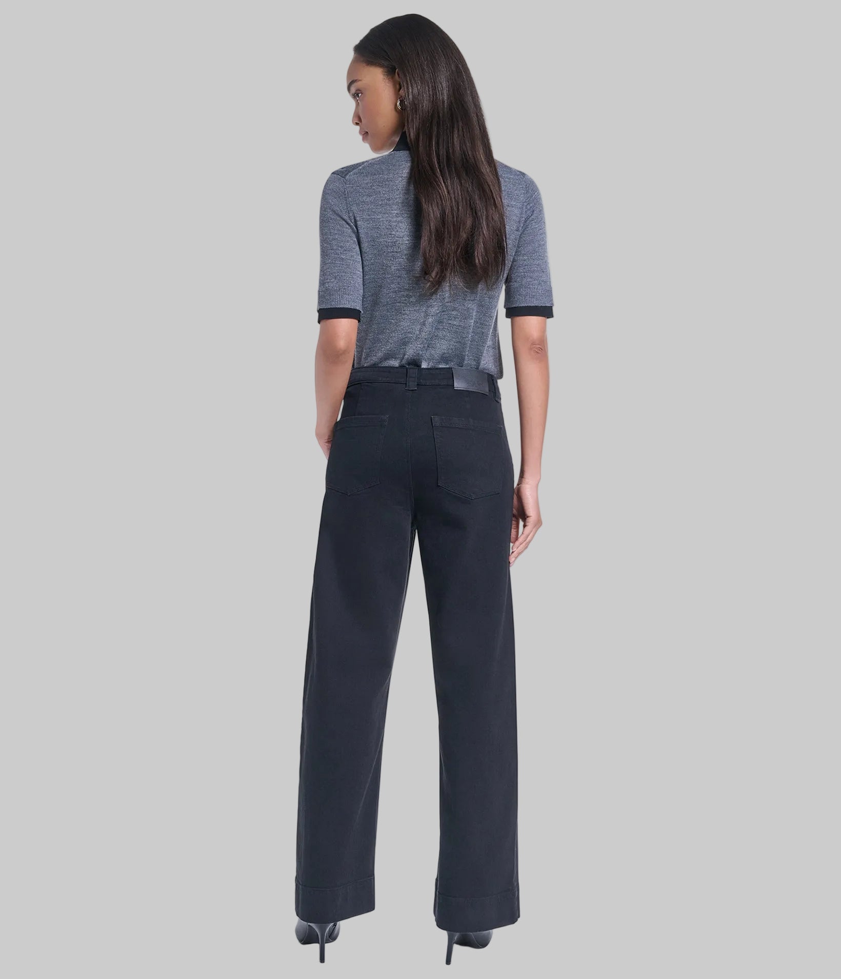 WIDE LEG BUTTON DENIM PANT VIEW 6 | Women's Clothing