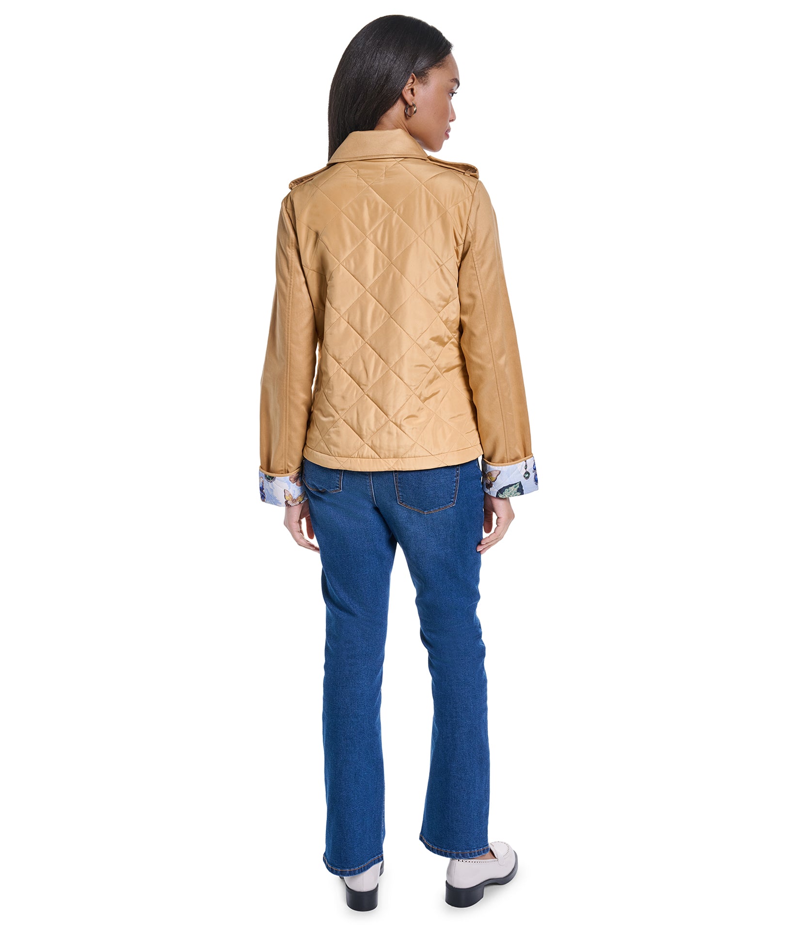 QUILTED OUTERWEAR WITH PRINTED INTERIOR VIEW 7