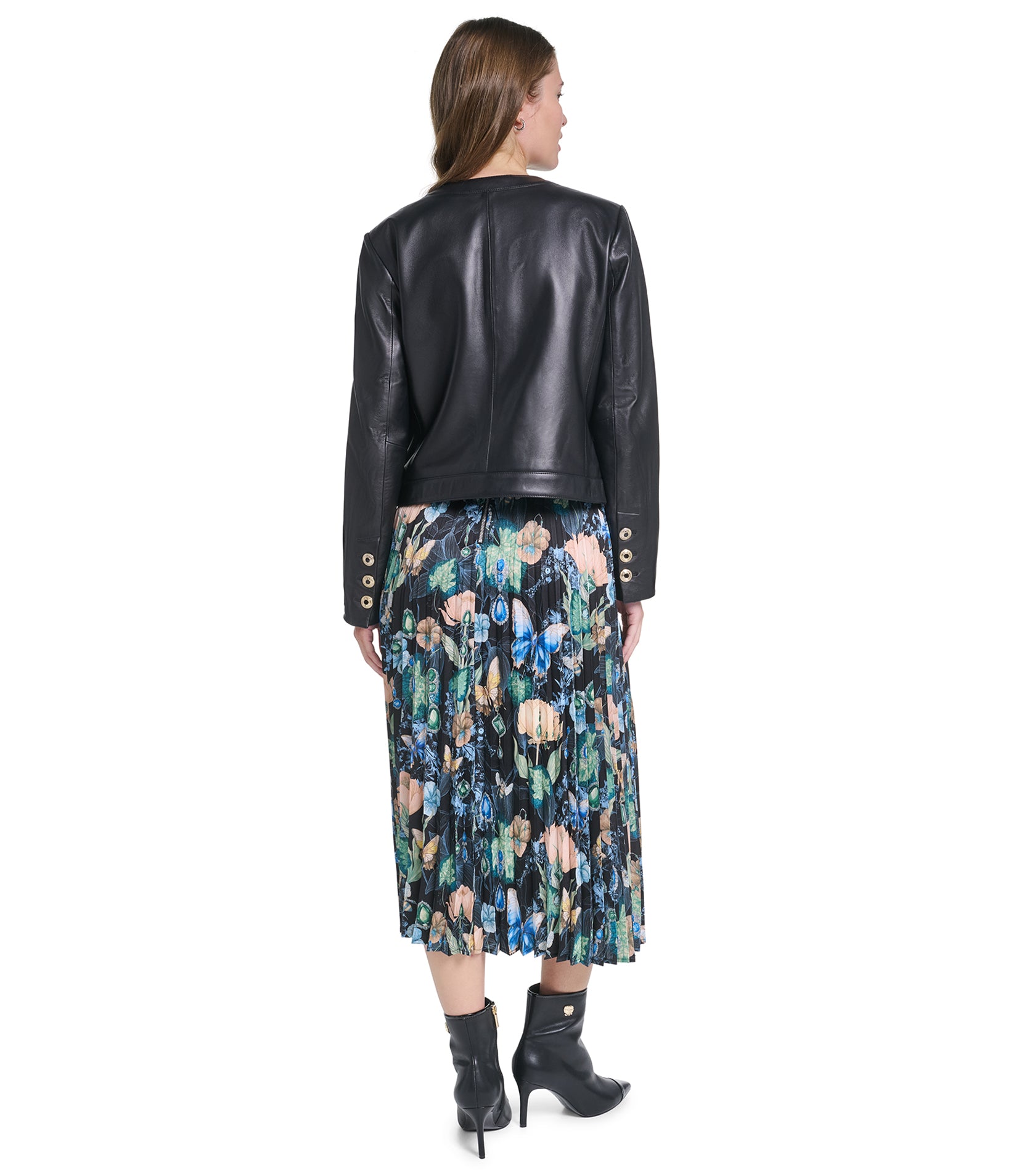 COLLARLESS LEATHER JACKET VIEW 8 | New Arrivals
