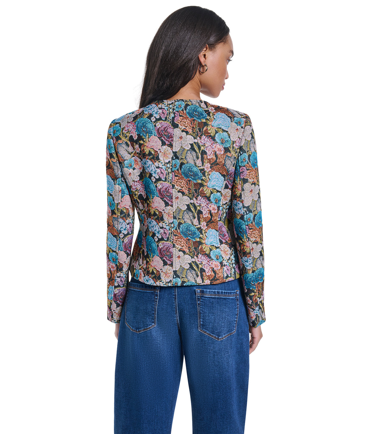 COLLARLESS FLORAL JACKET VIEW 2