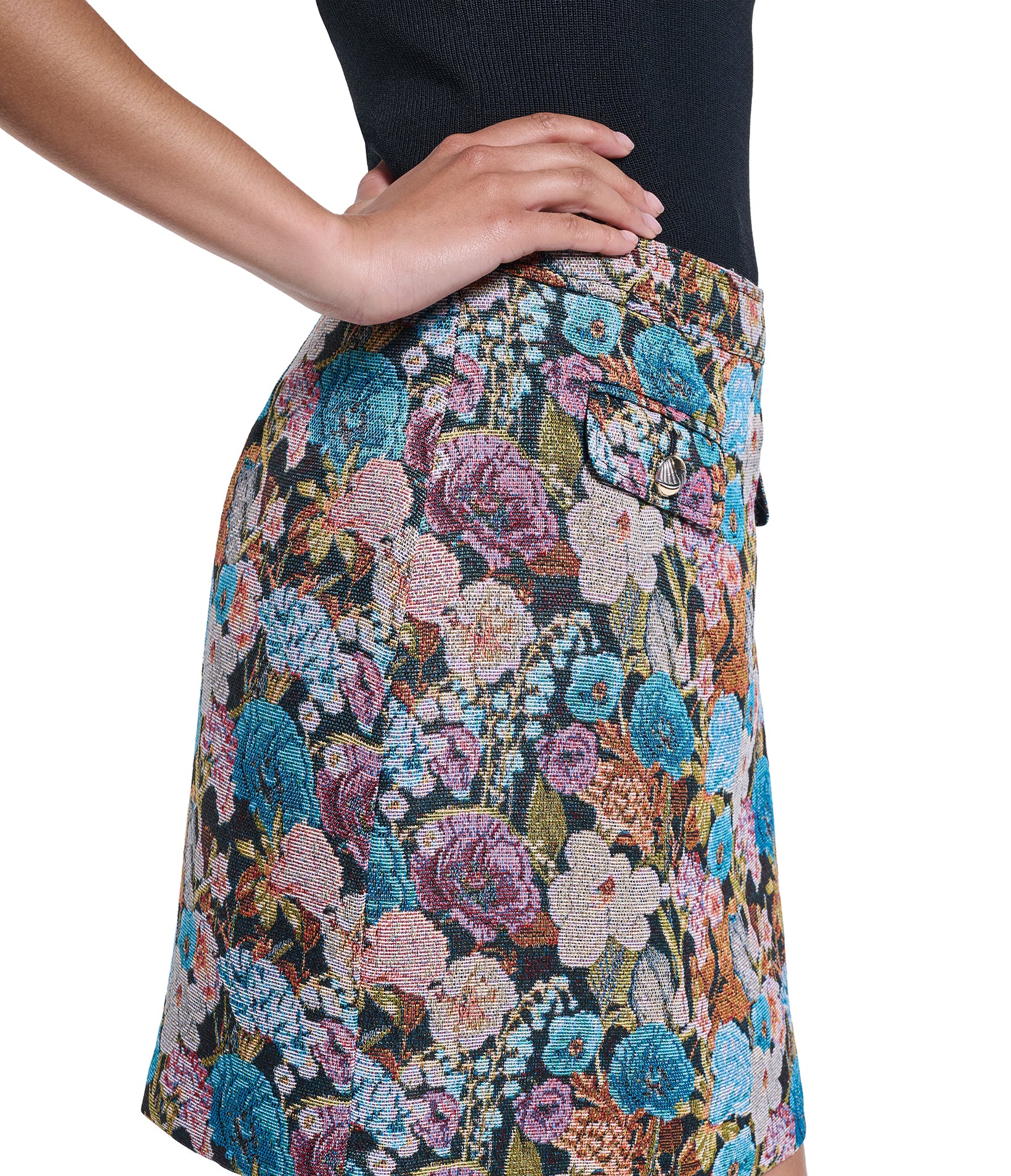 FLORAL JACQUARD SKIRT VIEW 7