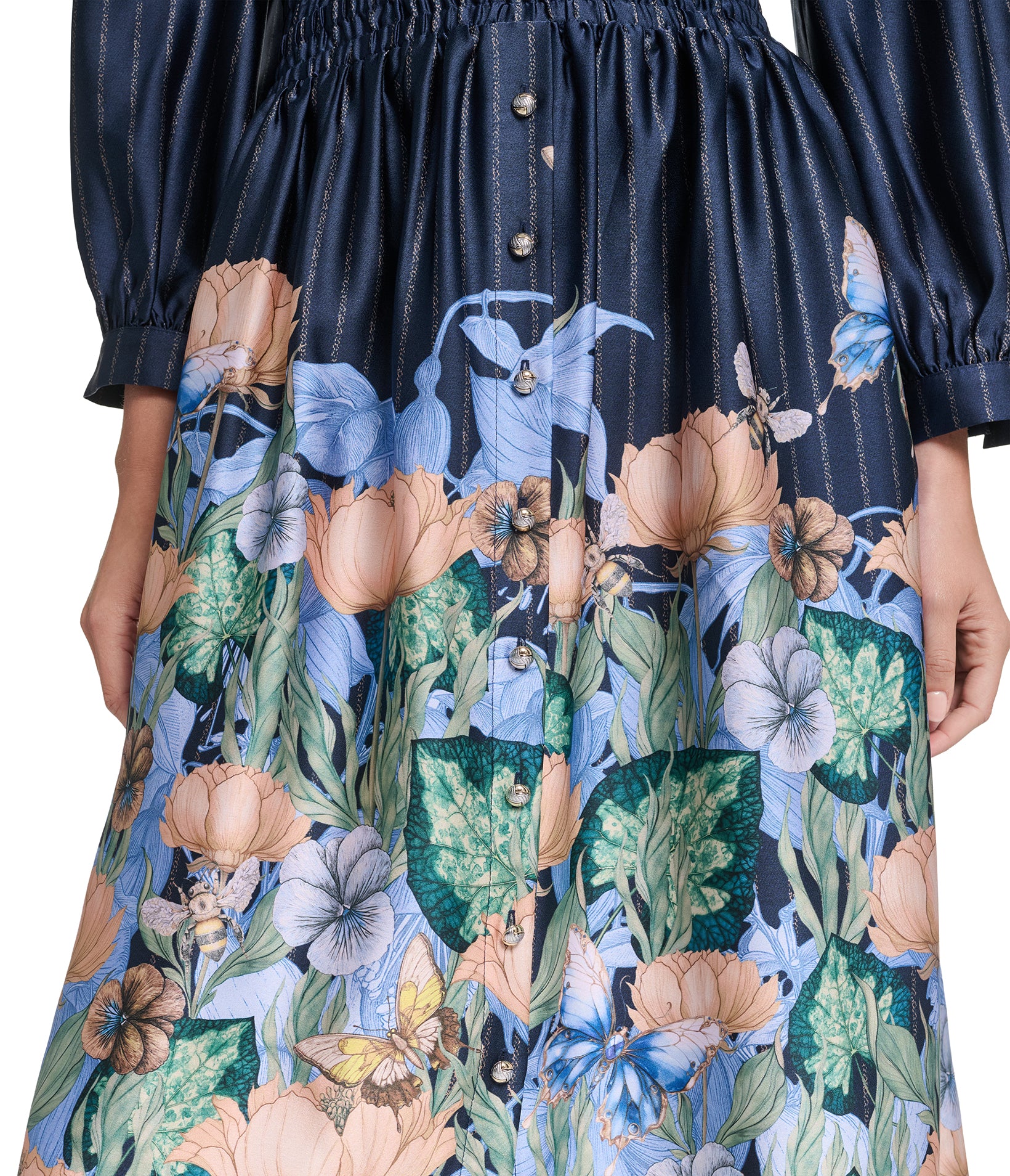 FIT AND FLARE FLORAL PRINT DRESS VIEW 5
