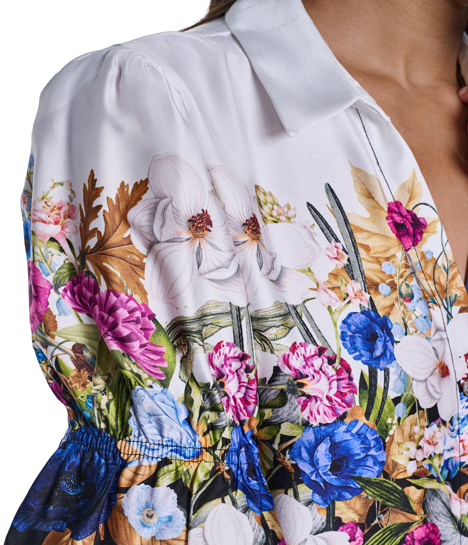 Short Sleeve Floral Woven Top | Sweaters & Tops | Karl Lagerfeld Paris