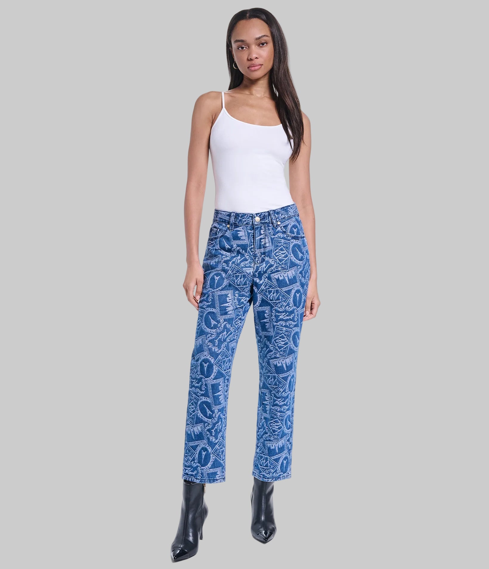 CO-ORD FRAME JACQUARD DENIM PANT VIEW 5 | Women's Clothing