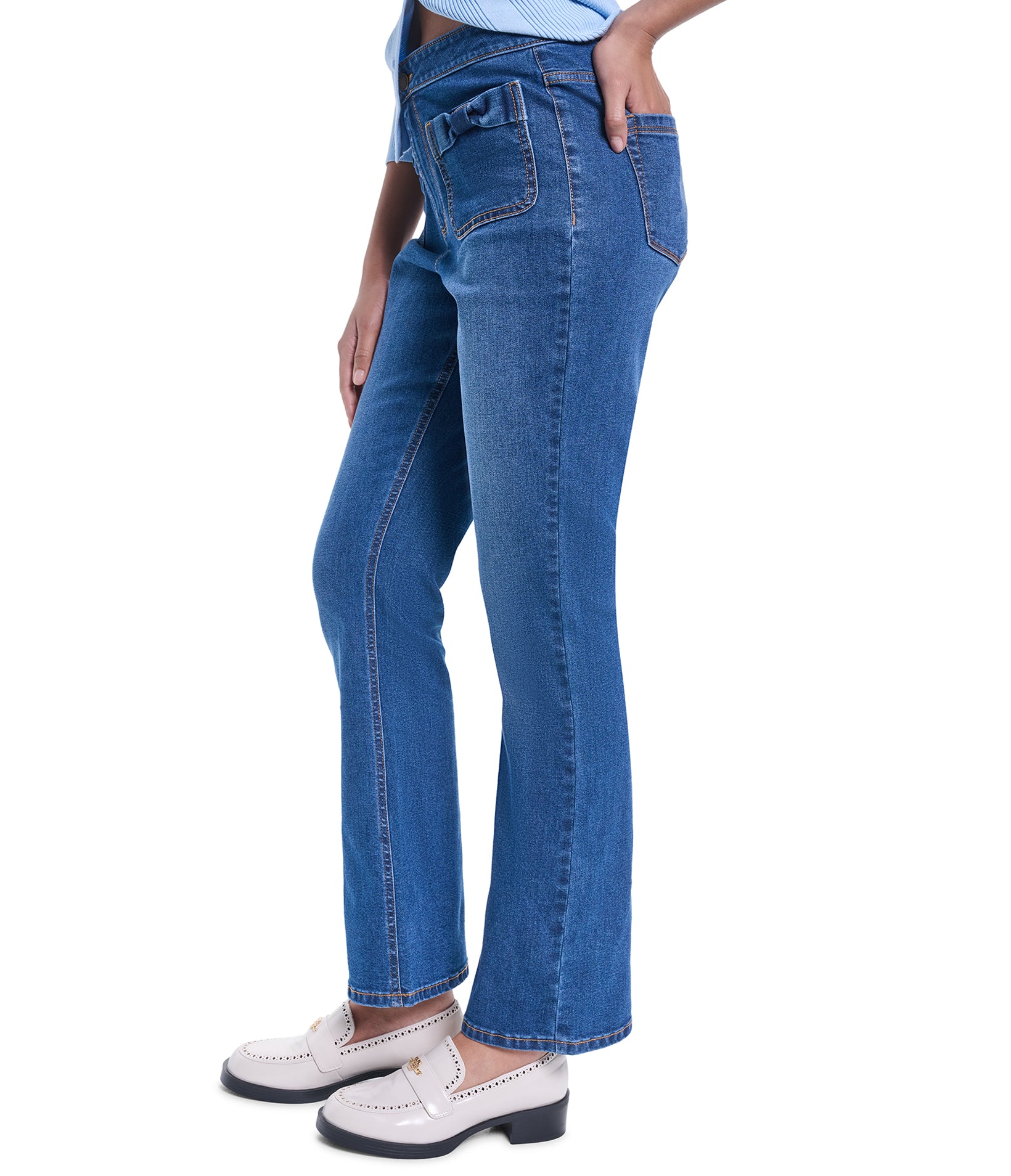 BOW POCKET DENIM PANT VIEW 3