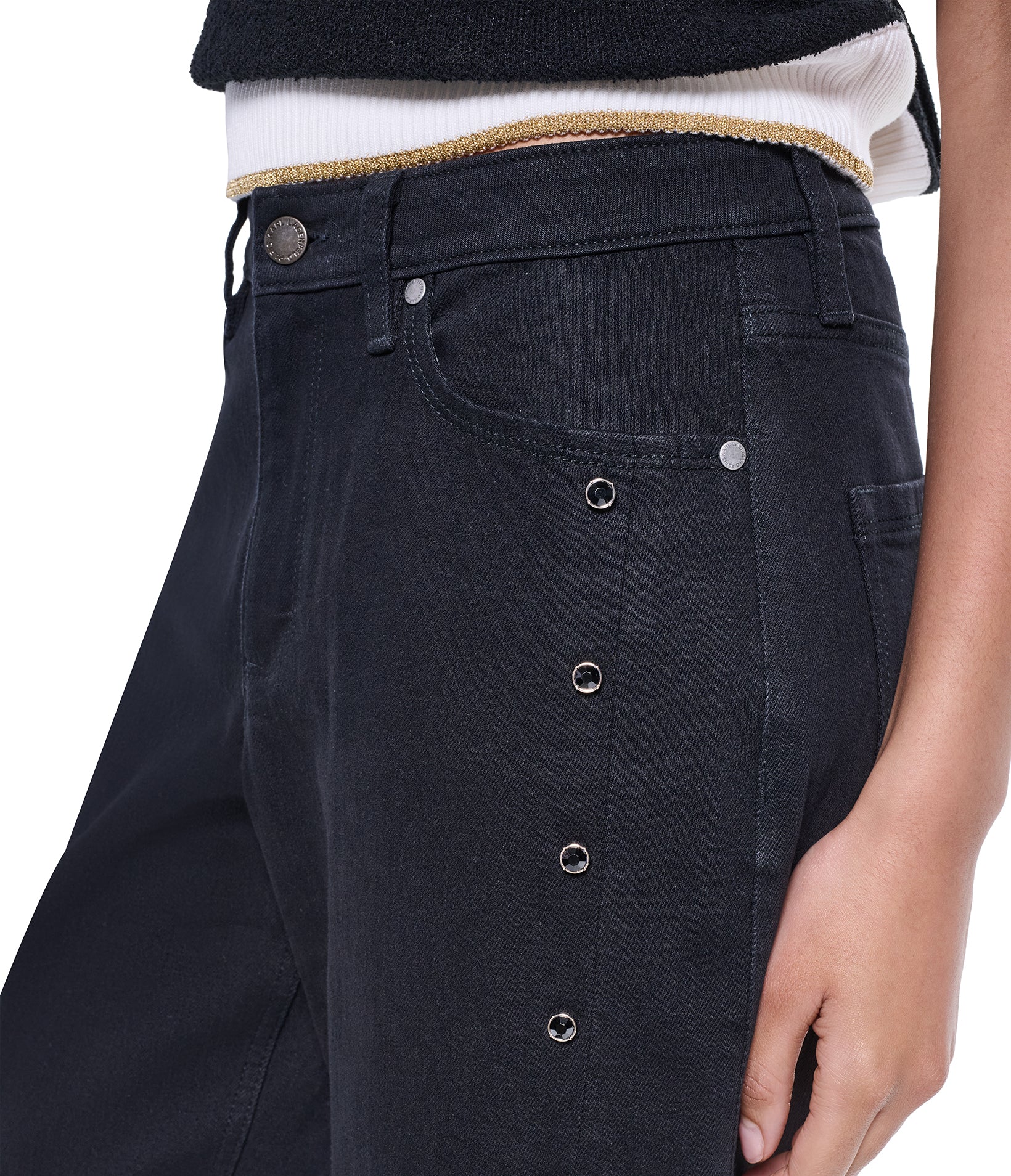 SIDE CRYSTAL STRAIGHT DENIM PANT VIEW 8