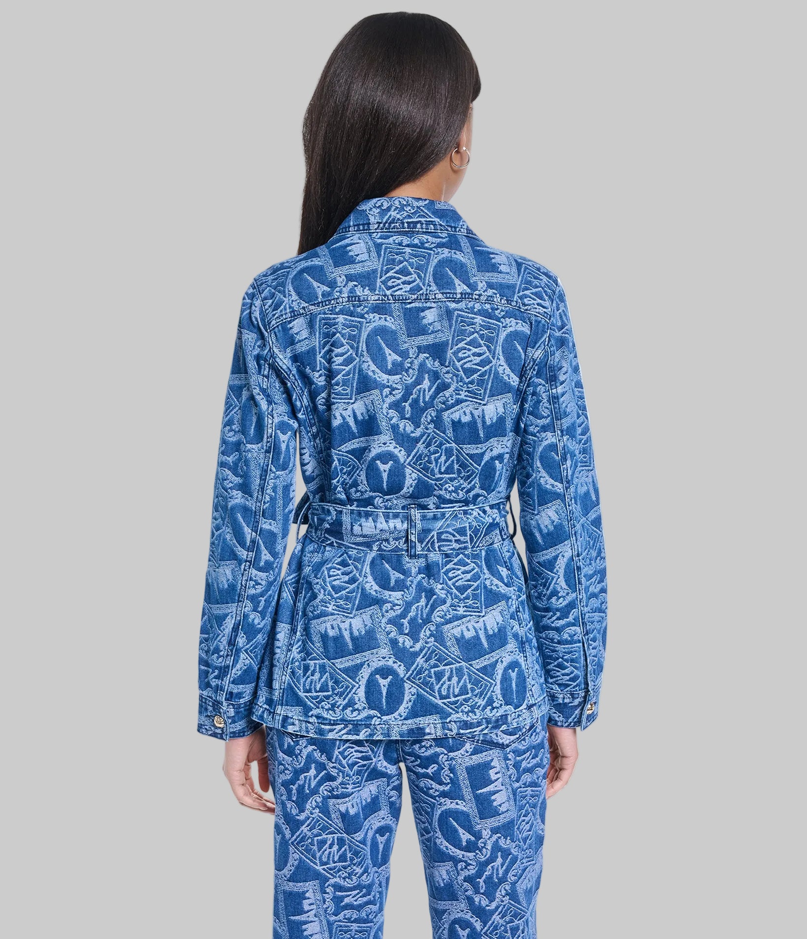 CO-ORD JACQUARD BELTED DENIM JACKET View 2 | Women's Clothing