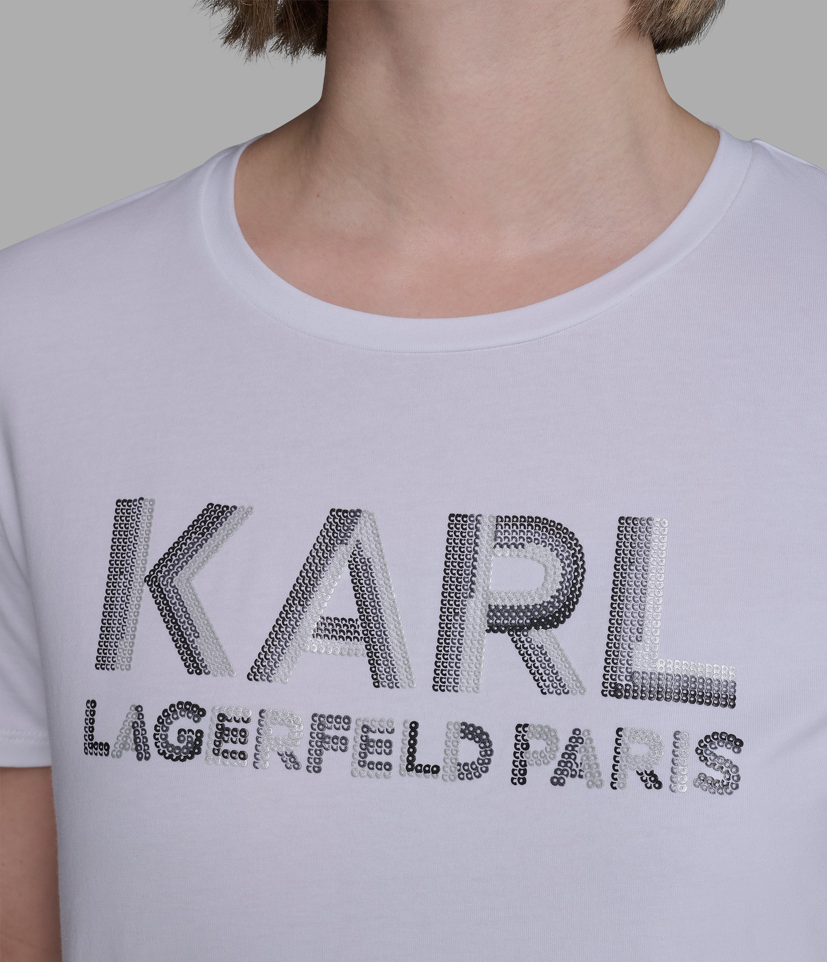 Sequin Logo Tee Tees Tanks Karl Lagerfeld Paris