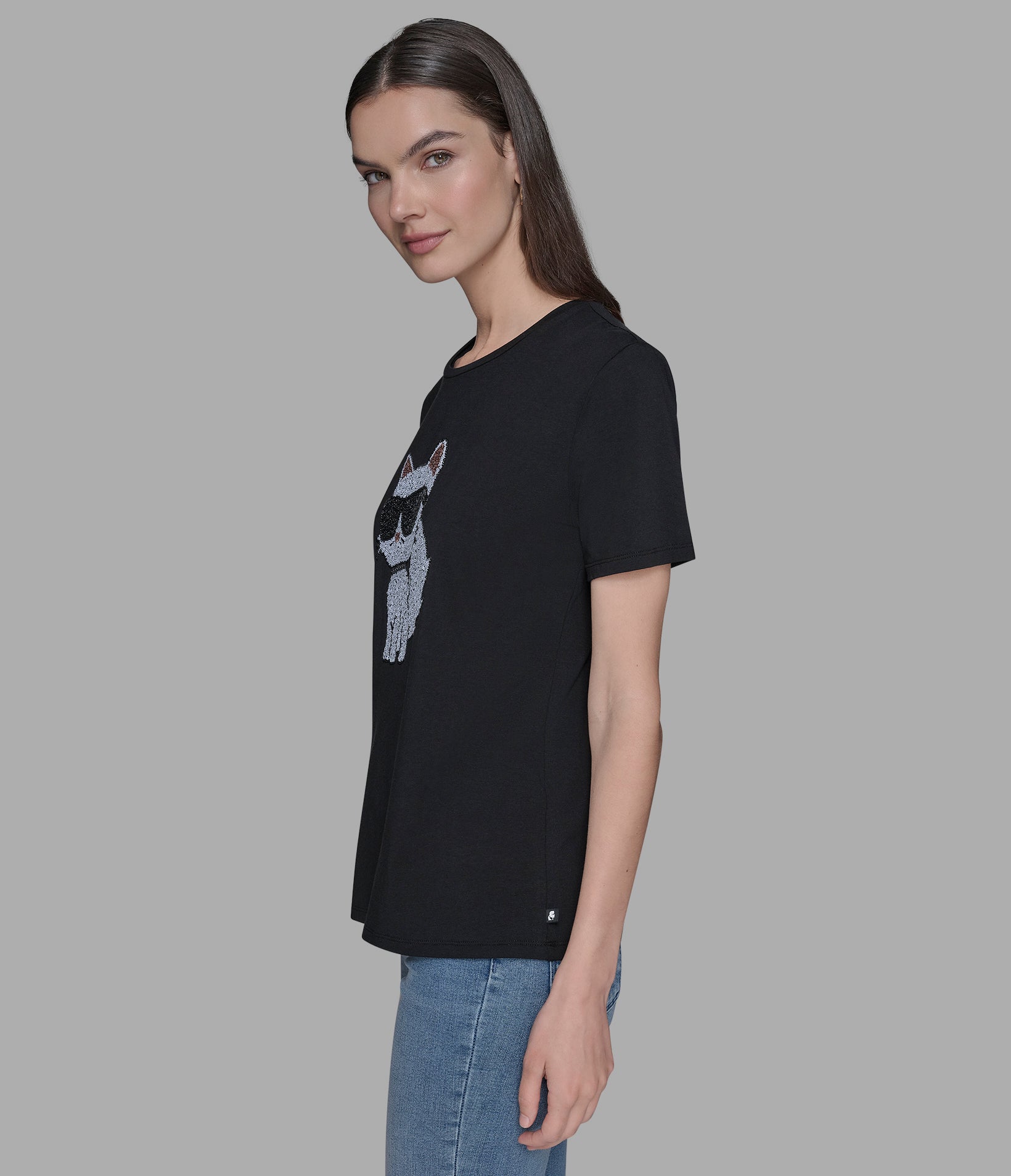 CHOUPETTE SEQUIN LOGO TEE VIEW 4 | Women's Clothing