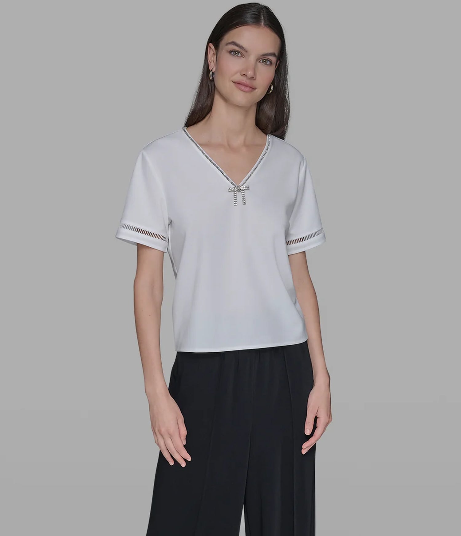 BOW-EMBELLISHED TOP VIEW 1