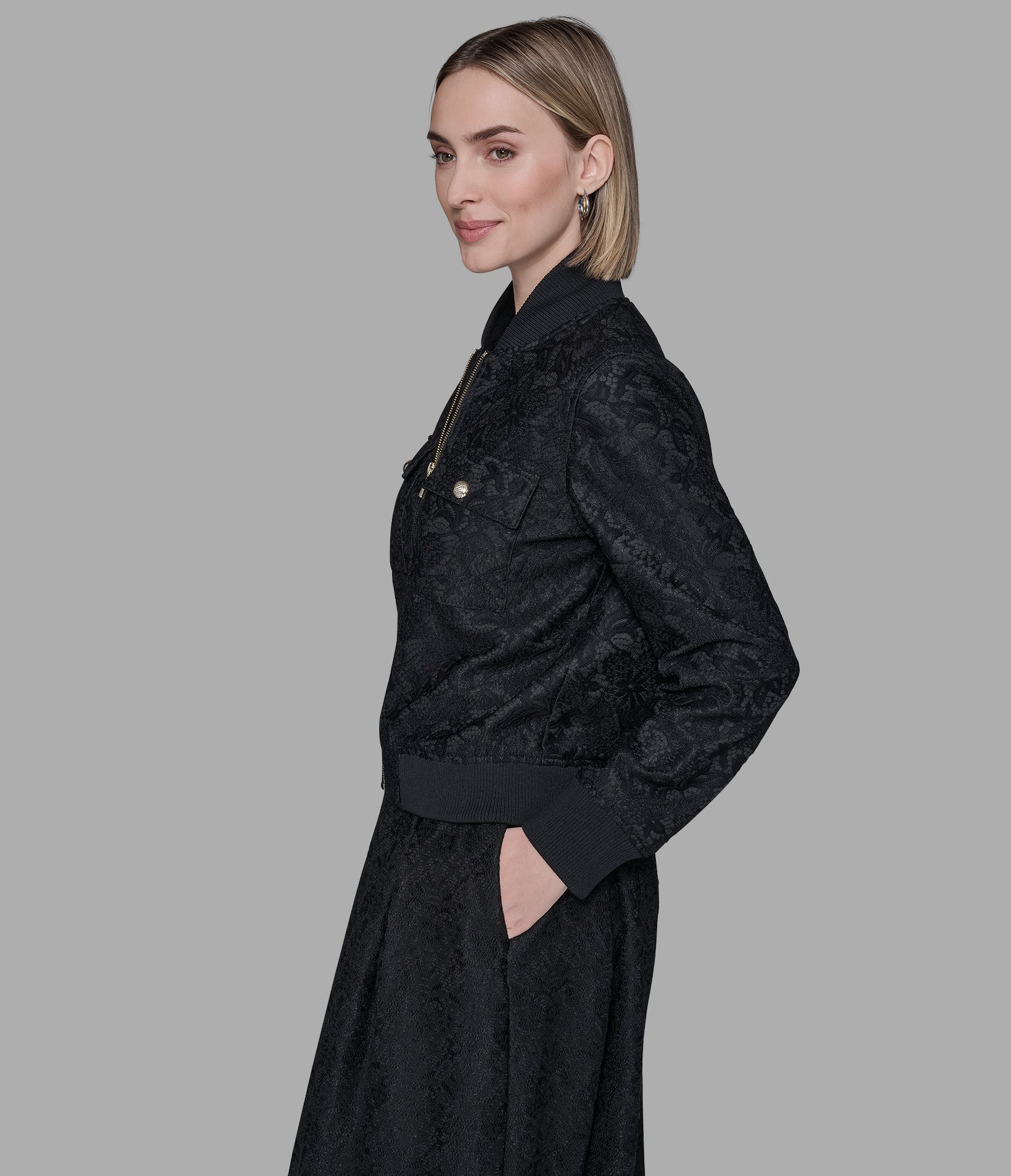 LACE SCUBA BOMBER JACKET VIEW 4 | Jackets & Coats