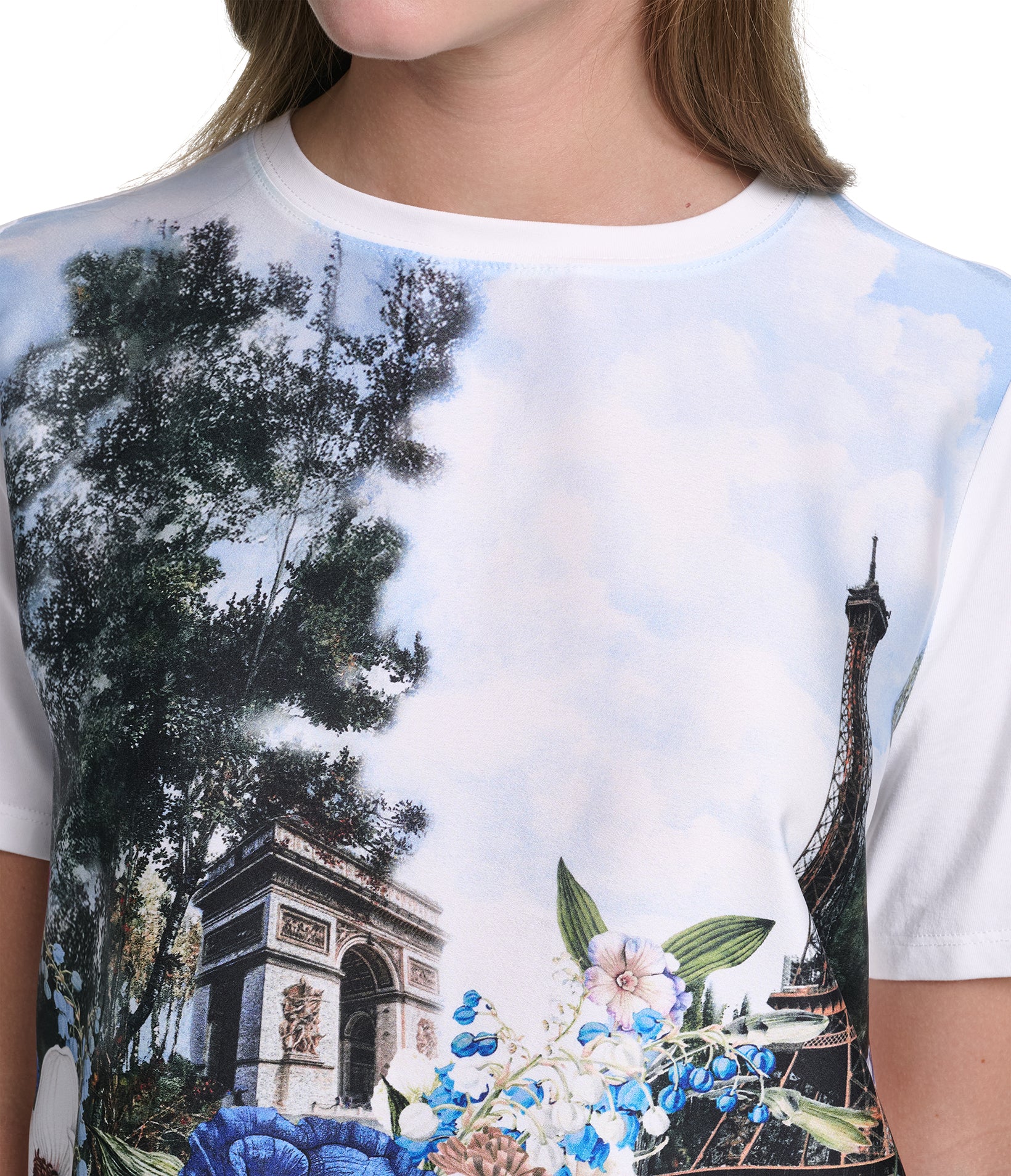 SHORT SLEEVE FLORAL KNIT TOP VIEW 7