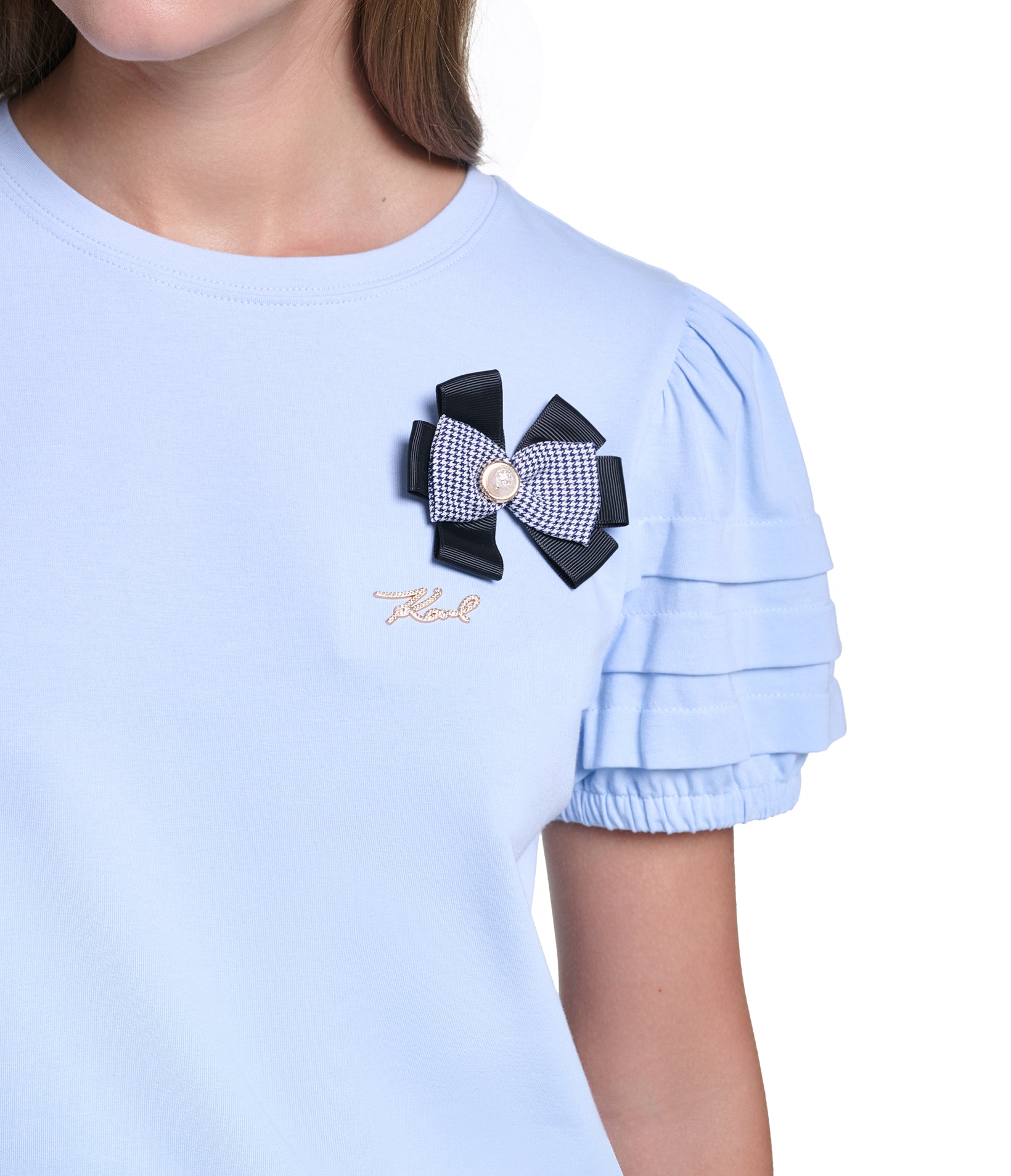 SHORT SLEEVE KNIT TOP WITH PINS VIEW 5