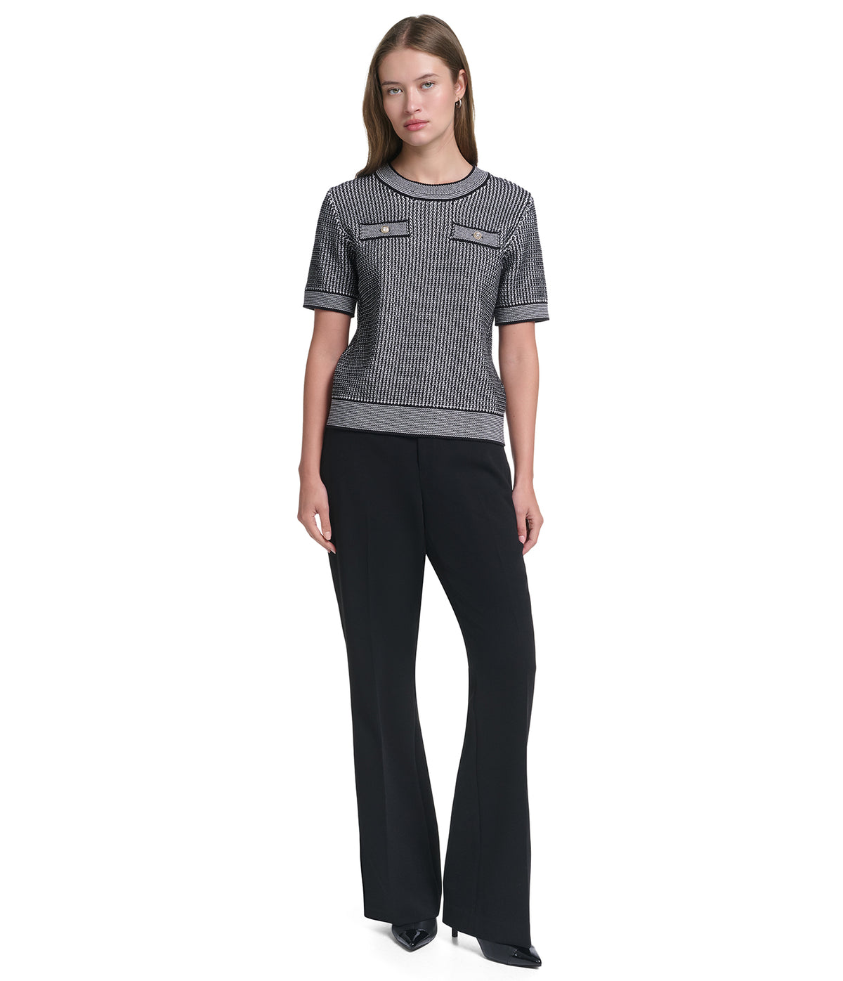 CREW NECK SHORT SLEEVE SWEATER VIEW 4