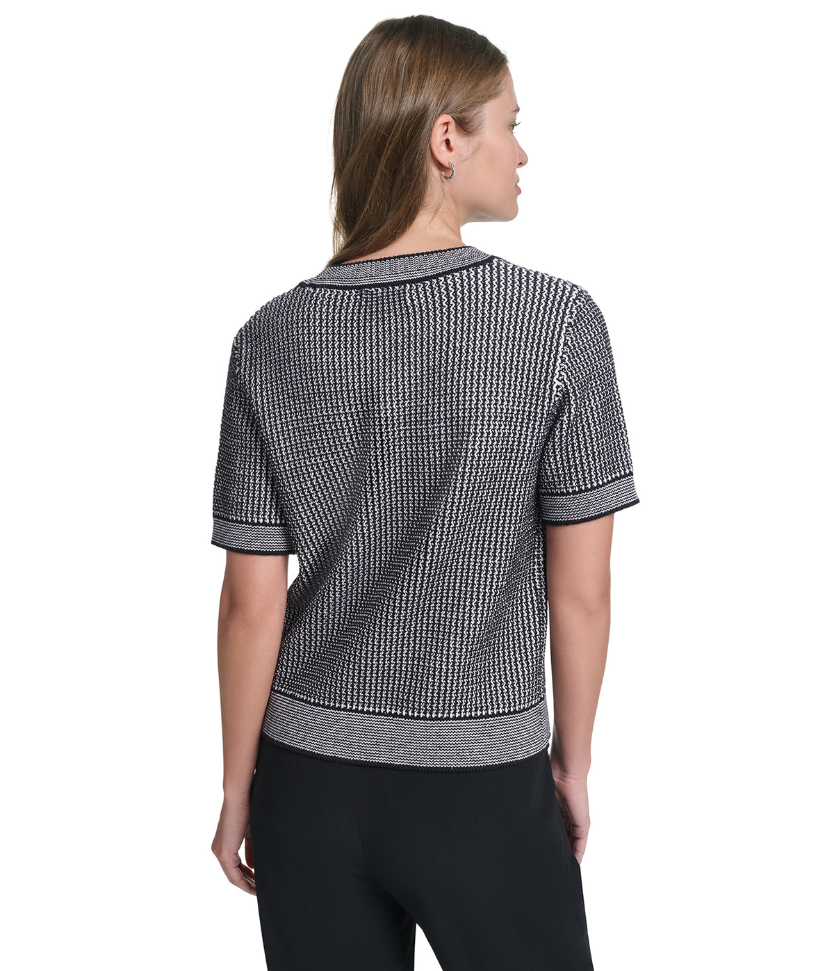 CREW NECK SHORT SLEEVE SWEATER VIEW 2