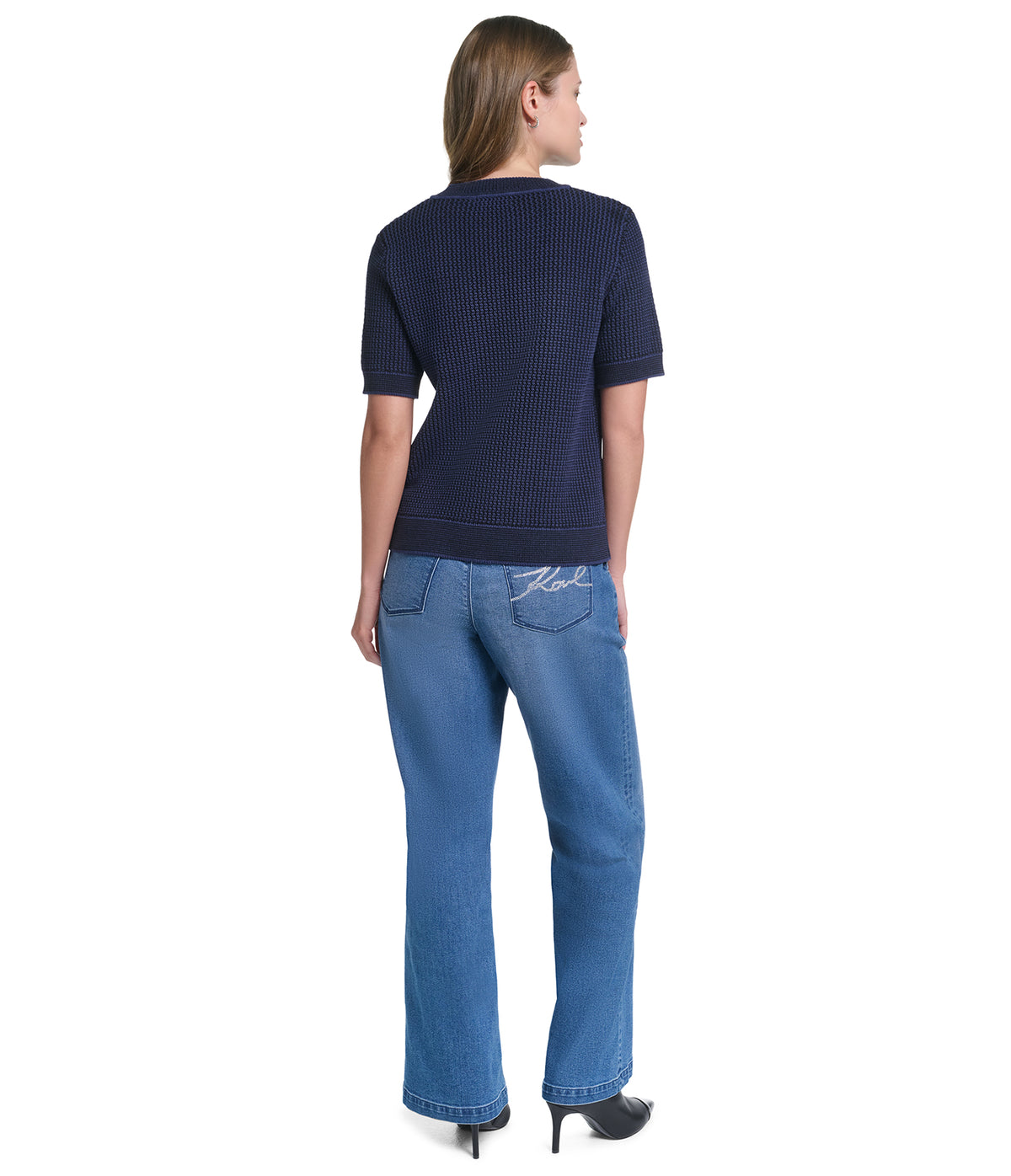 CREW NECK SHORT SLEEVE SWEATER VIEW 5