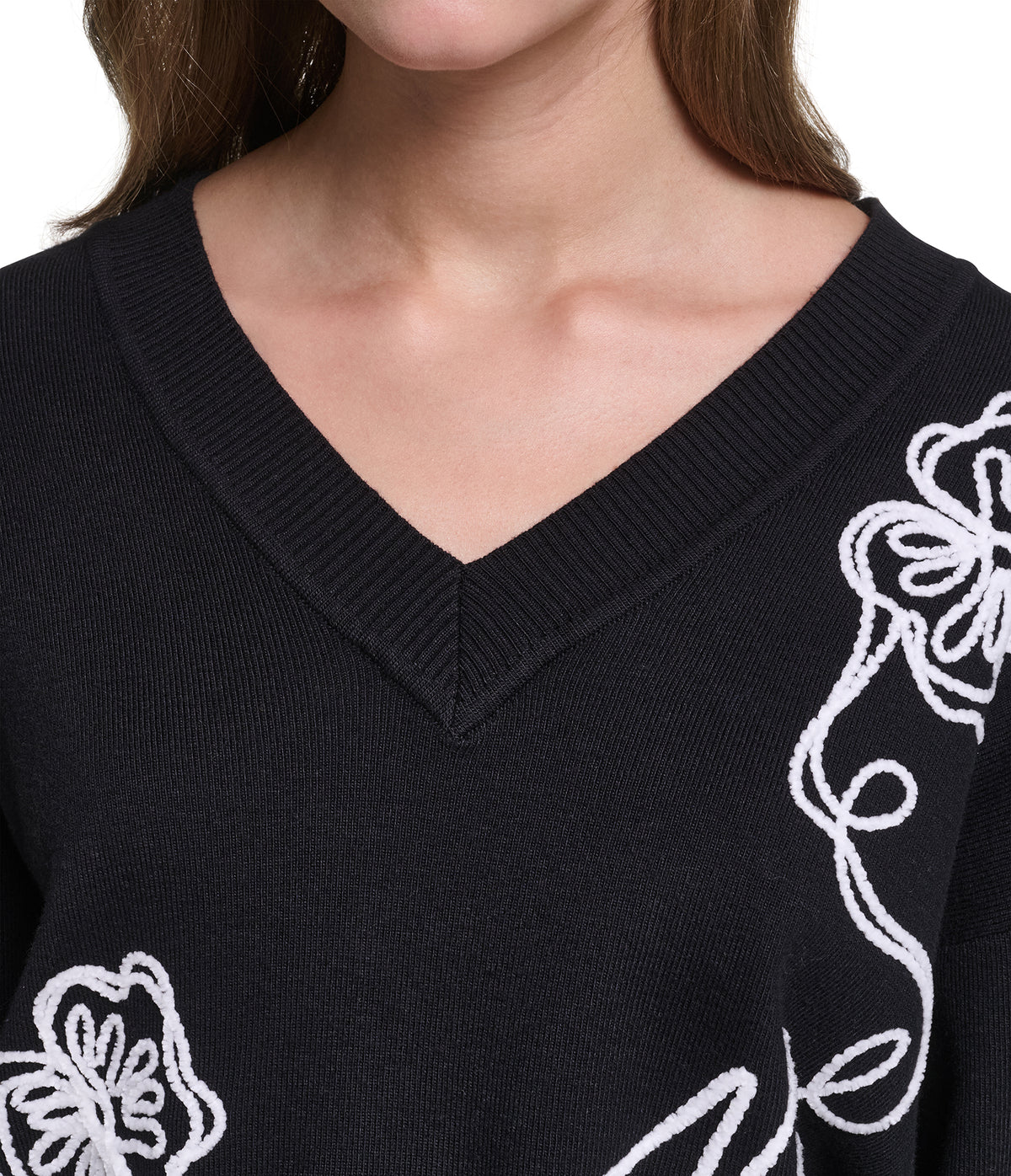 FLORAL VNECK SWEATER VIEW 6