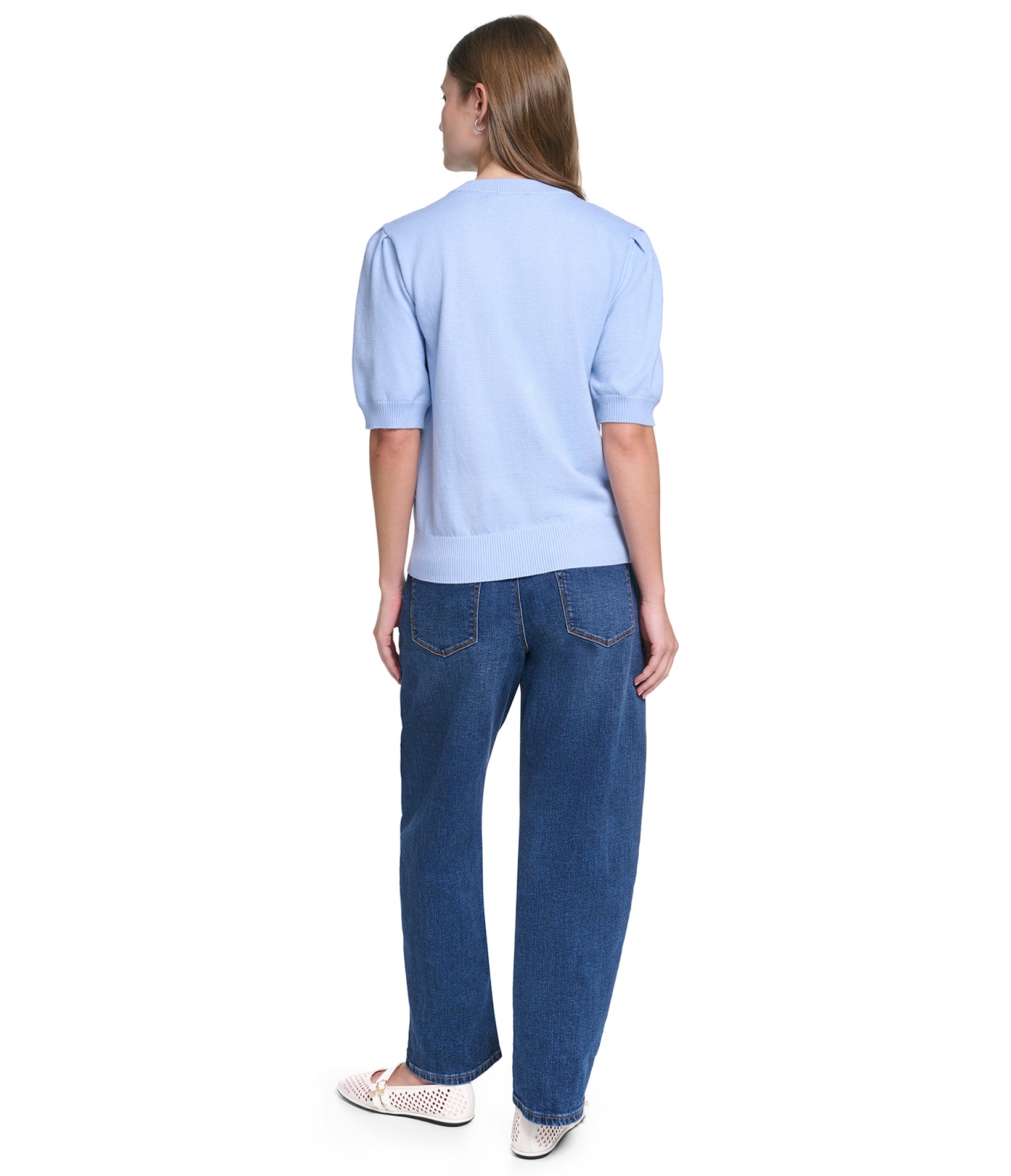 FLORAL SHORT SLEEVE SWEATER VIEW 5