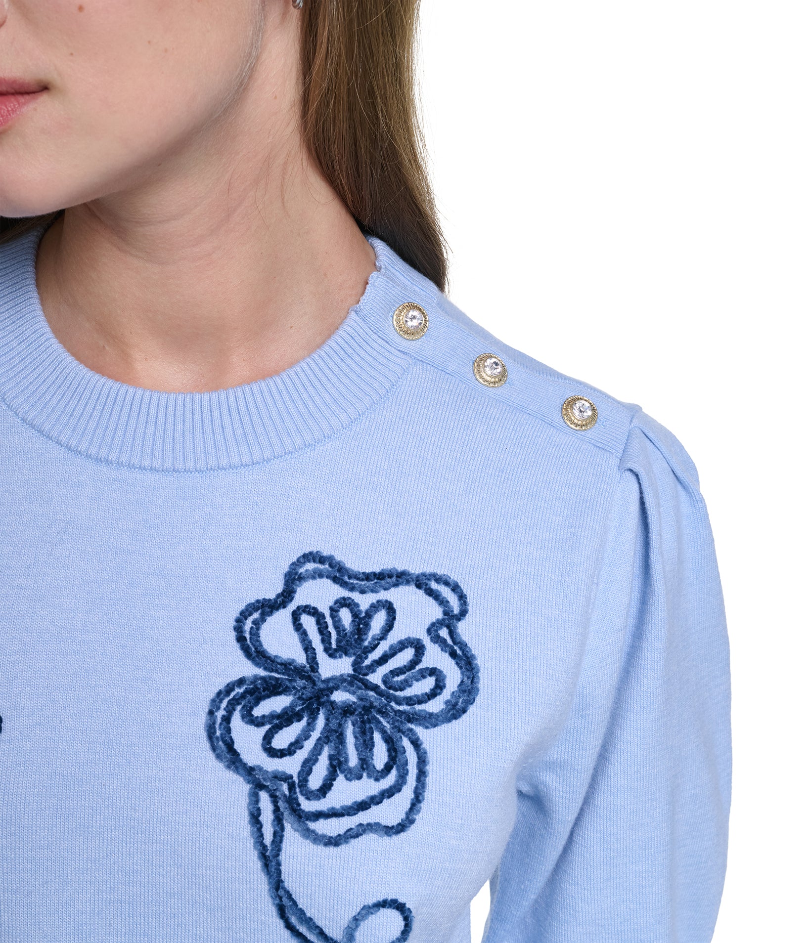 FLORAL SHORT SLEEVE SWEATER VIEW 6