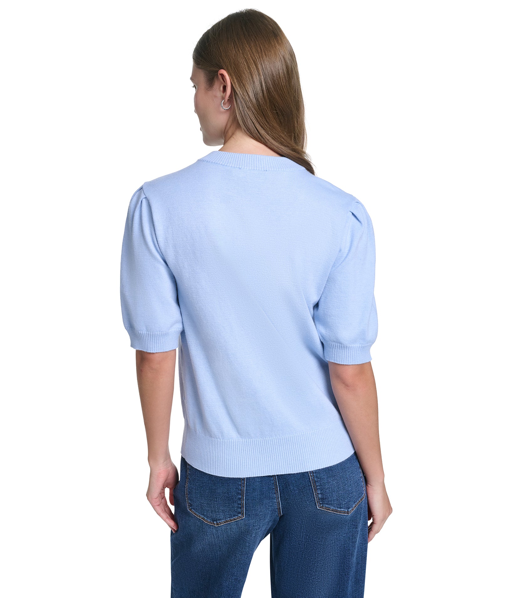 FLORAL SHORT SLEEVE SWEATER VIEW 2