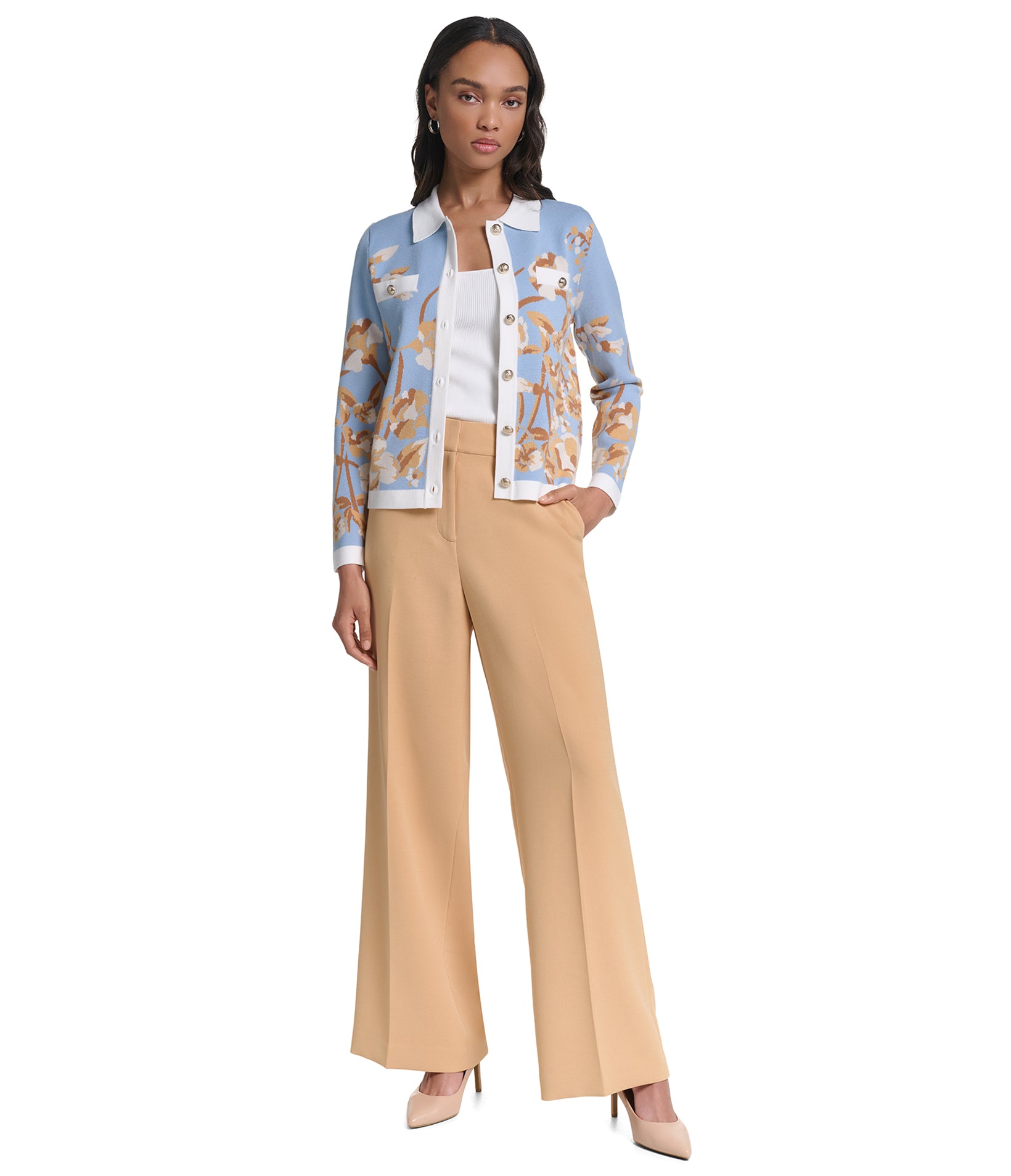 FLORAL LONG SLEEVE SWEATER VIEW 4