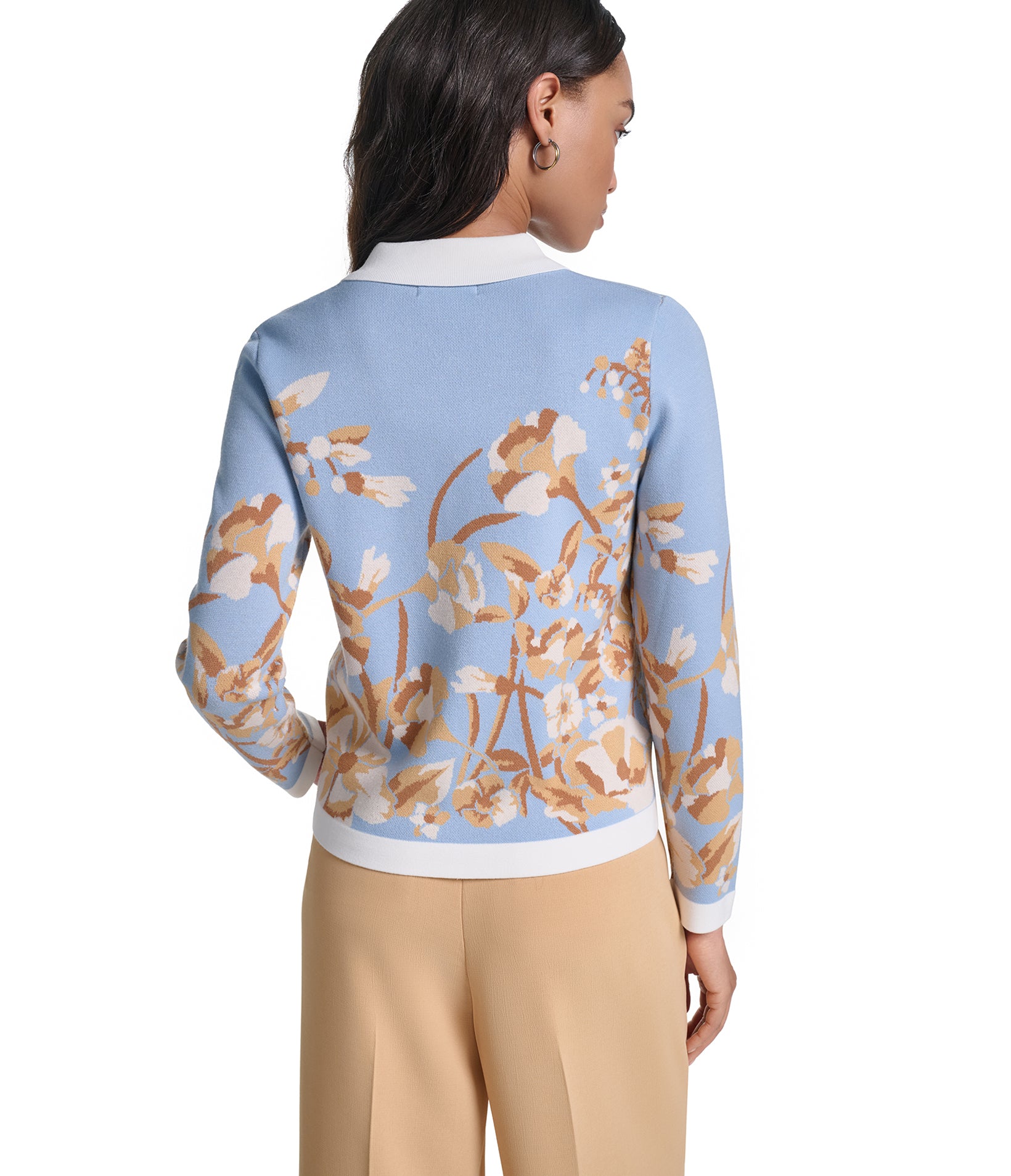 FLORAL LONG SLEEVE SWEATER VIEW 2