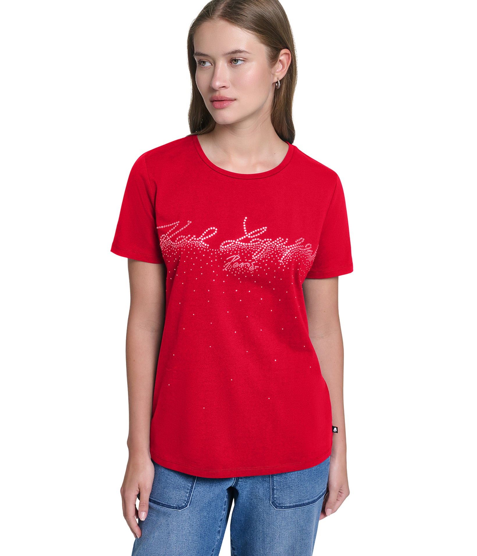 RHINESTONE LOGO TEE VIEW 1