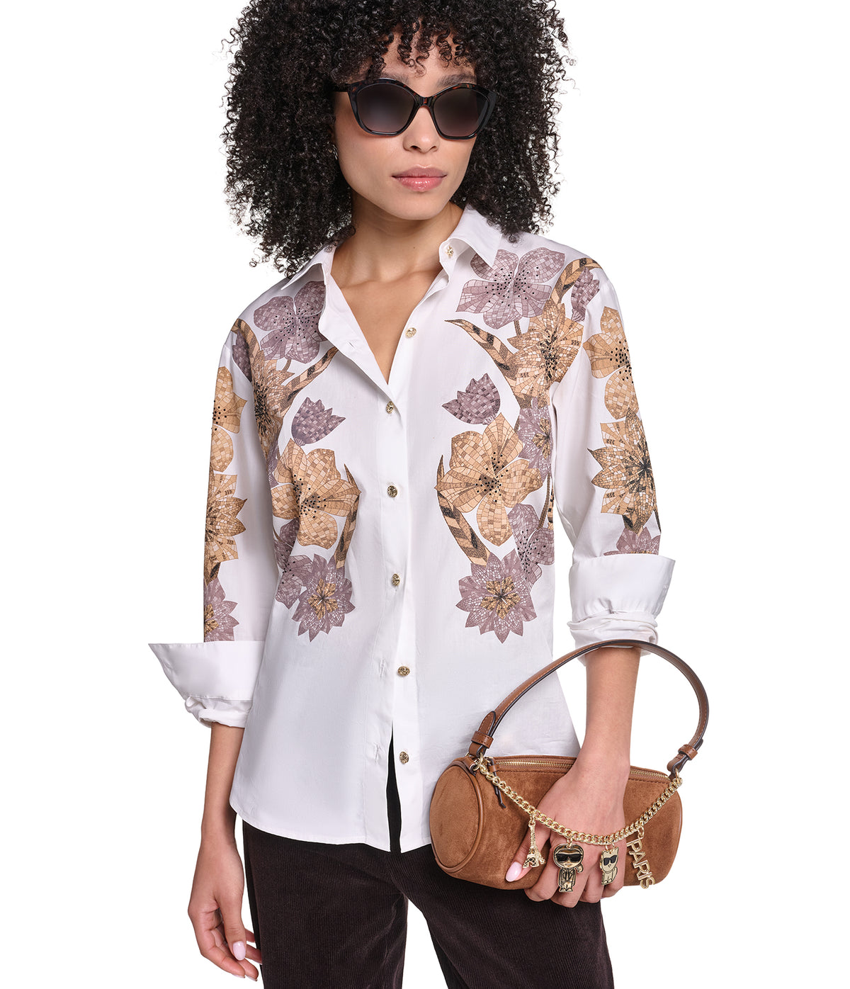 FLORAL PRINT POPLIN SHIRT VIEW 1