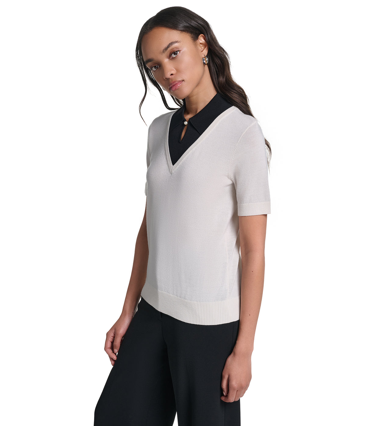 TWOFFER PEARL KEYHOLE SWEATER VIEW 3