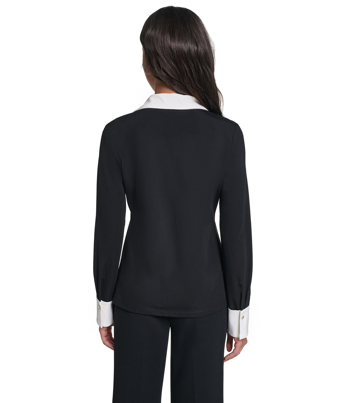 LONG SLEEVE CONTRAST KNIT TOP VIEW 2