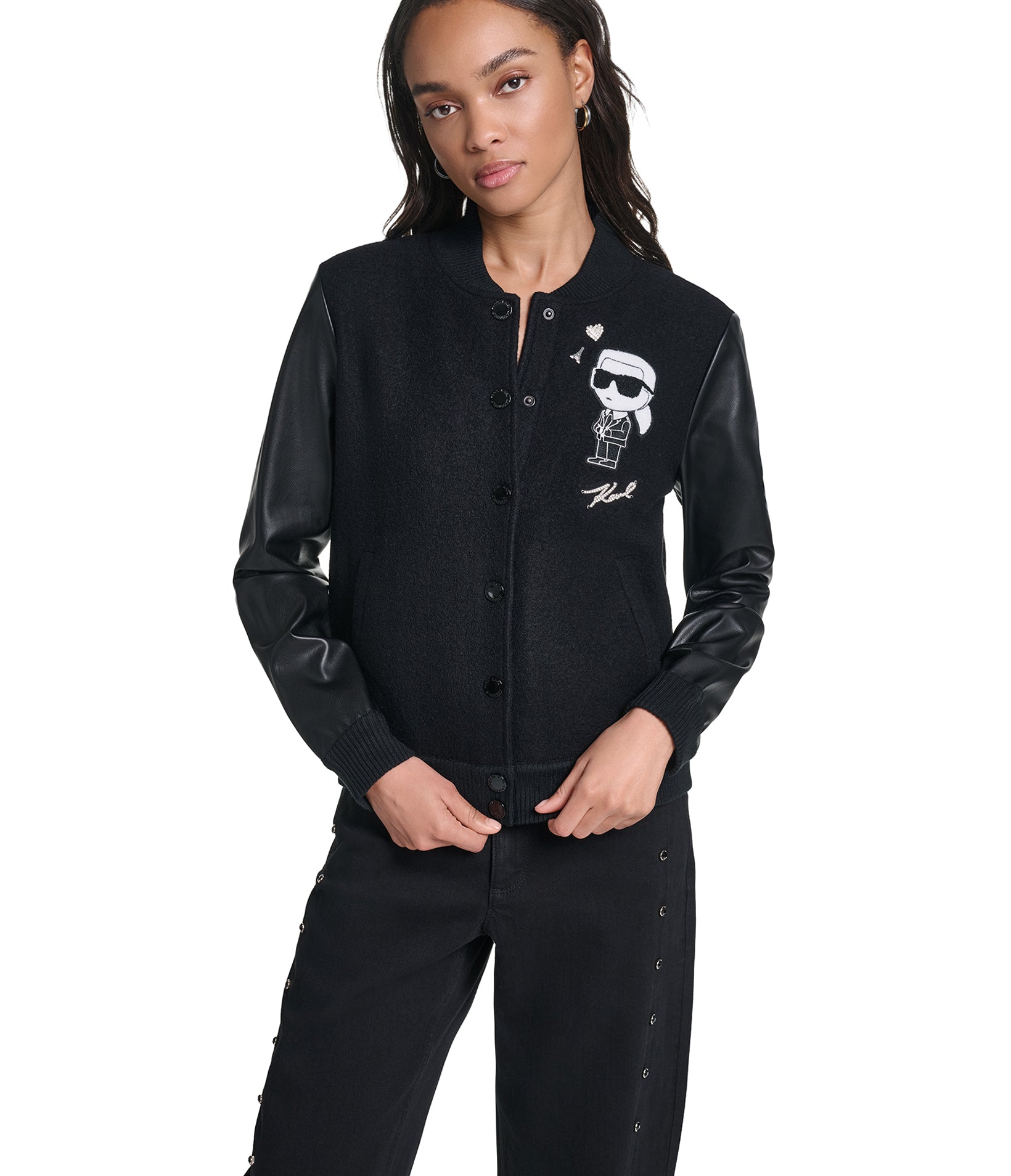 BOMBER JACKET WITH KARL PATCH VIEW 1