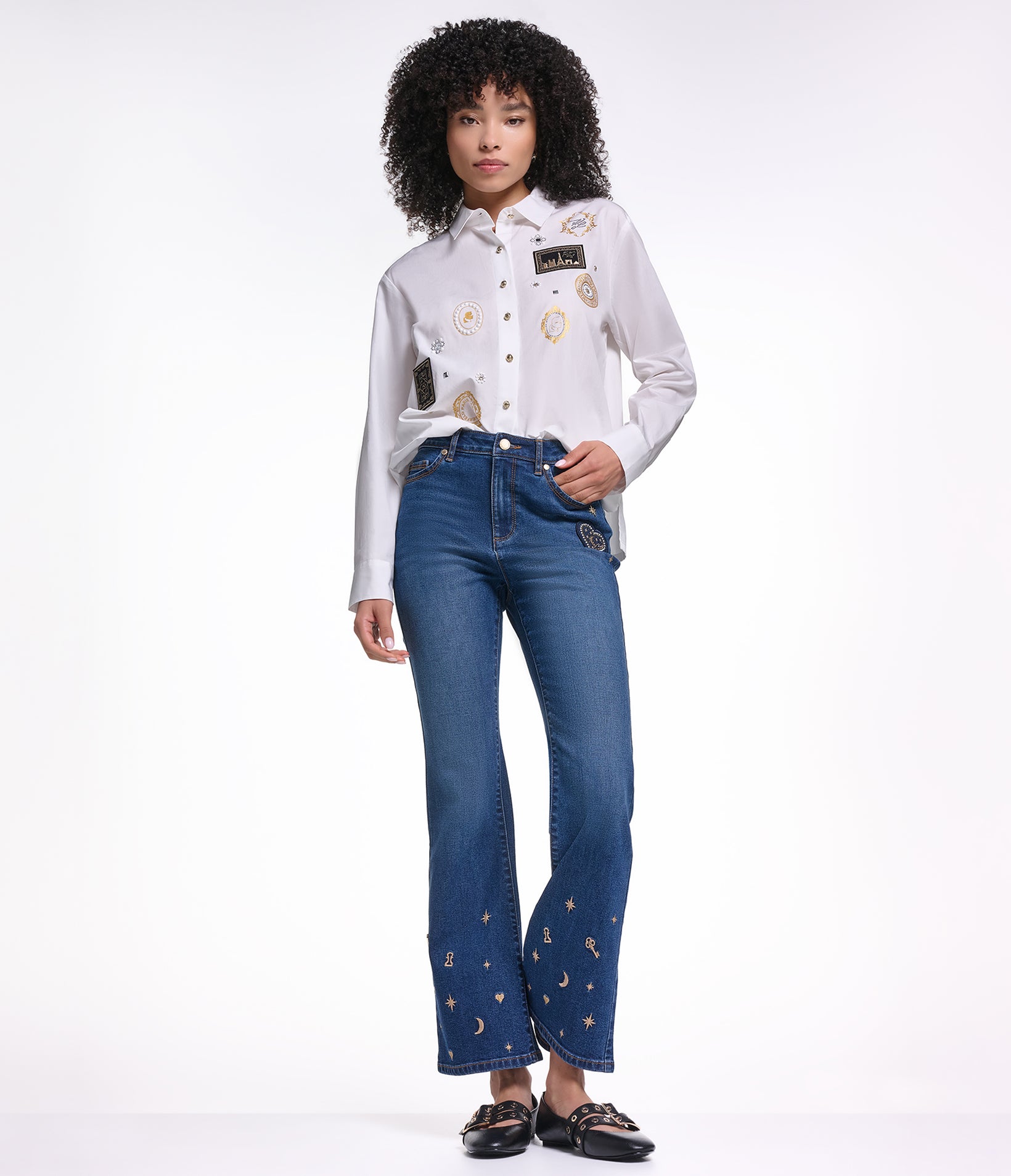 LONG SLEEVE FOIL PRINT POPLIN SHIRT View 2 | New Arrivals