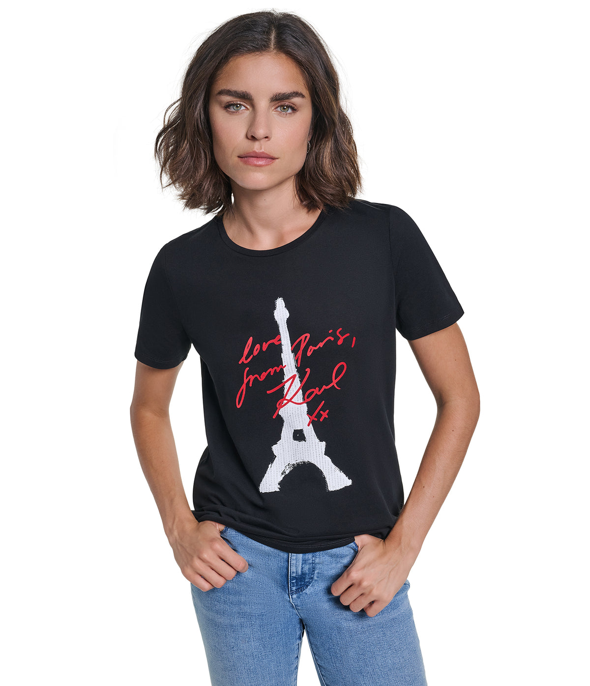 EIFFLE TOWER SCRIPT TEE VIEW 1